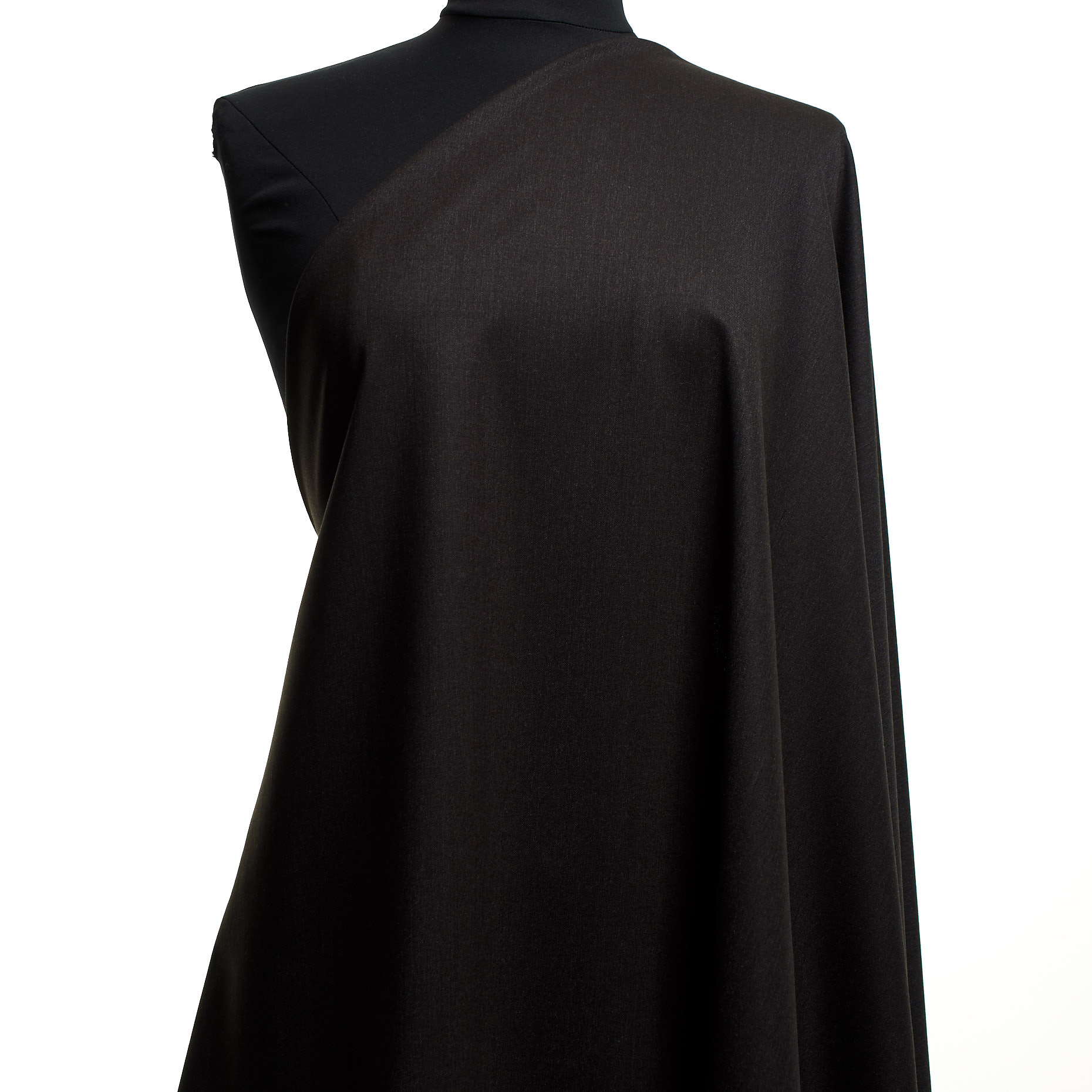 TWILL, VIRGIN WOOL, ELASTIC, BLACK COFFEE (F000046160) - Mannequin
