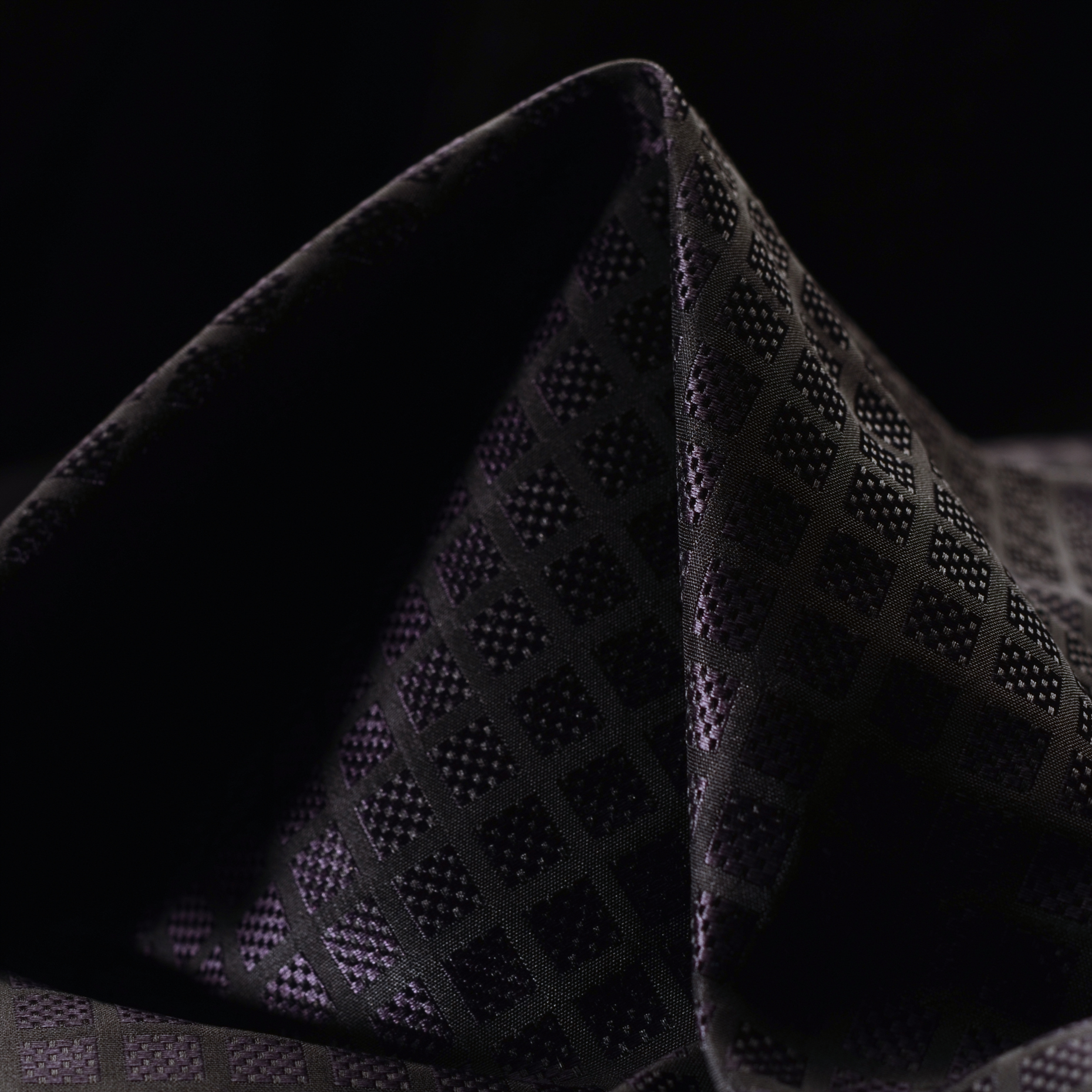 SILK, TAFFETA, CHECK, DARK PLUM (F000008706)