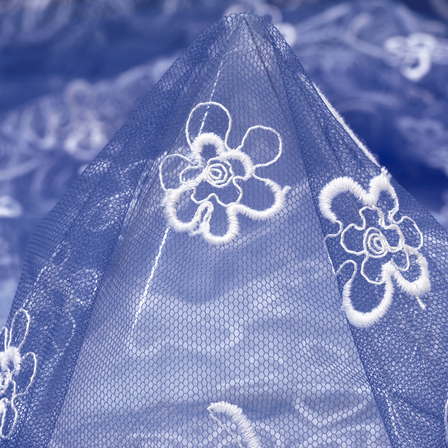 COTTON, TULLE, FLORAL, IBIZA BLUE (F000034711)