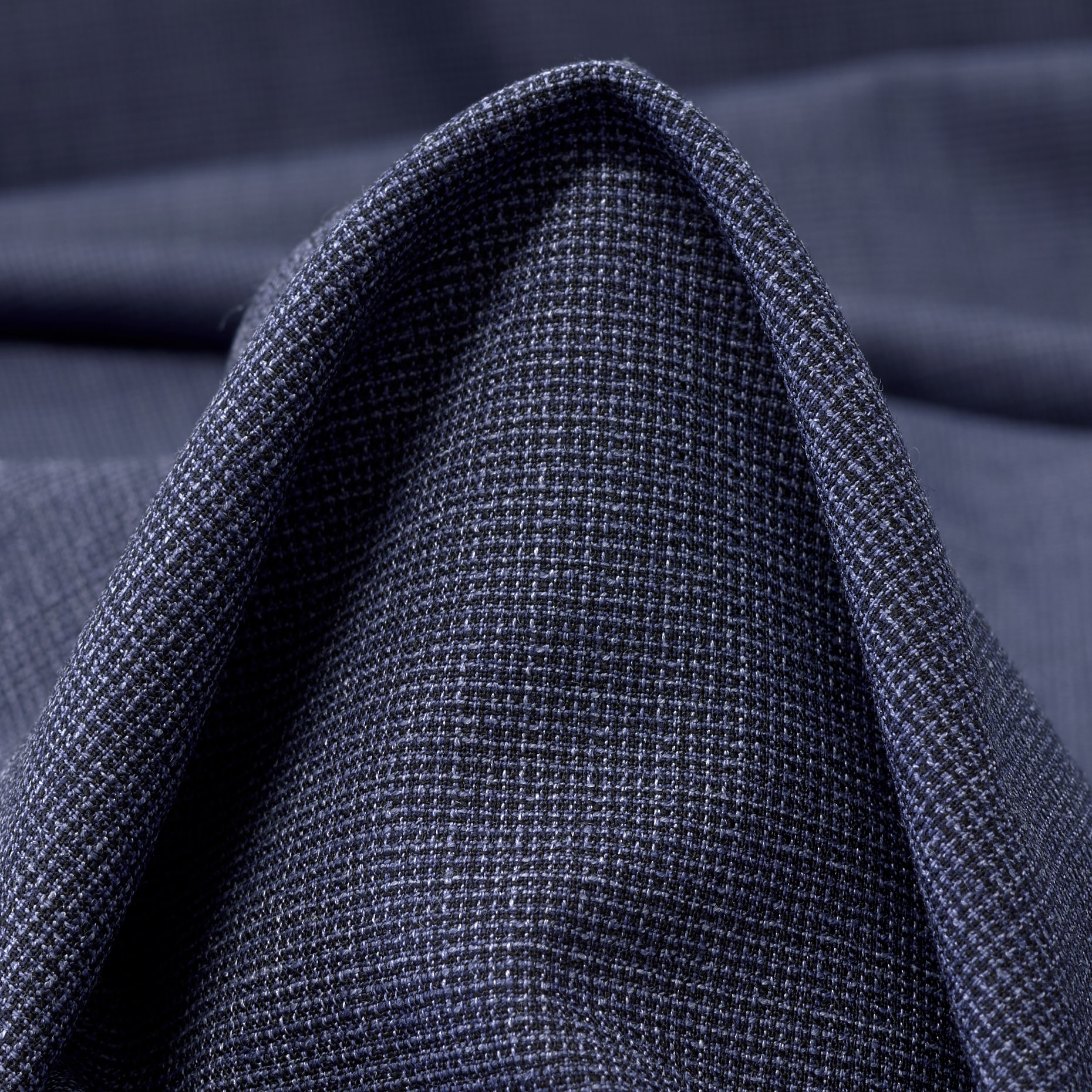 WOOL BLEND, ELASTIC, MICRO DESIGN, DEEP COBALT (F000037861)