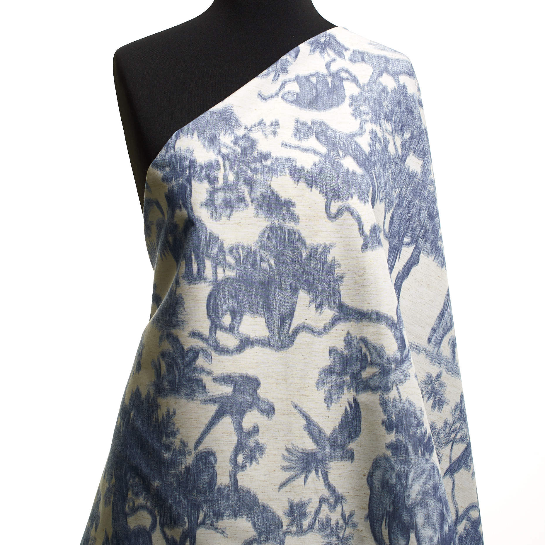 JACQUARD, CHINÉ, LINEN BLEND, STONEWASH&WHITE ONYX (P000005680) - Mannequin