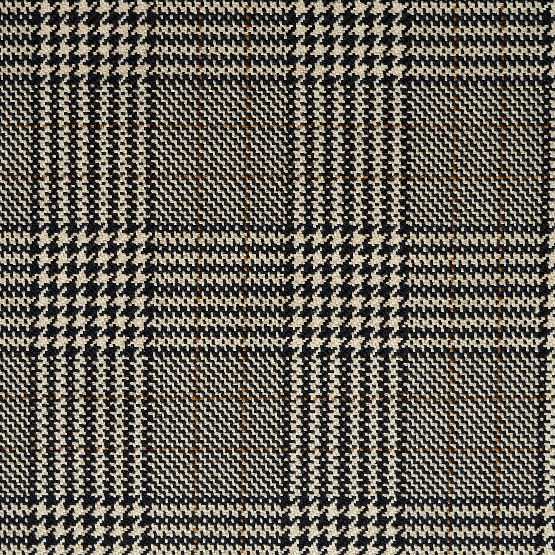 VIRGIN WOOL, CHECK, ANTIQUE WHITE&SEAL BROWN (F000047686) - Texture