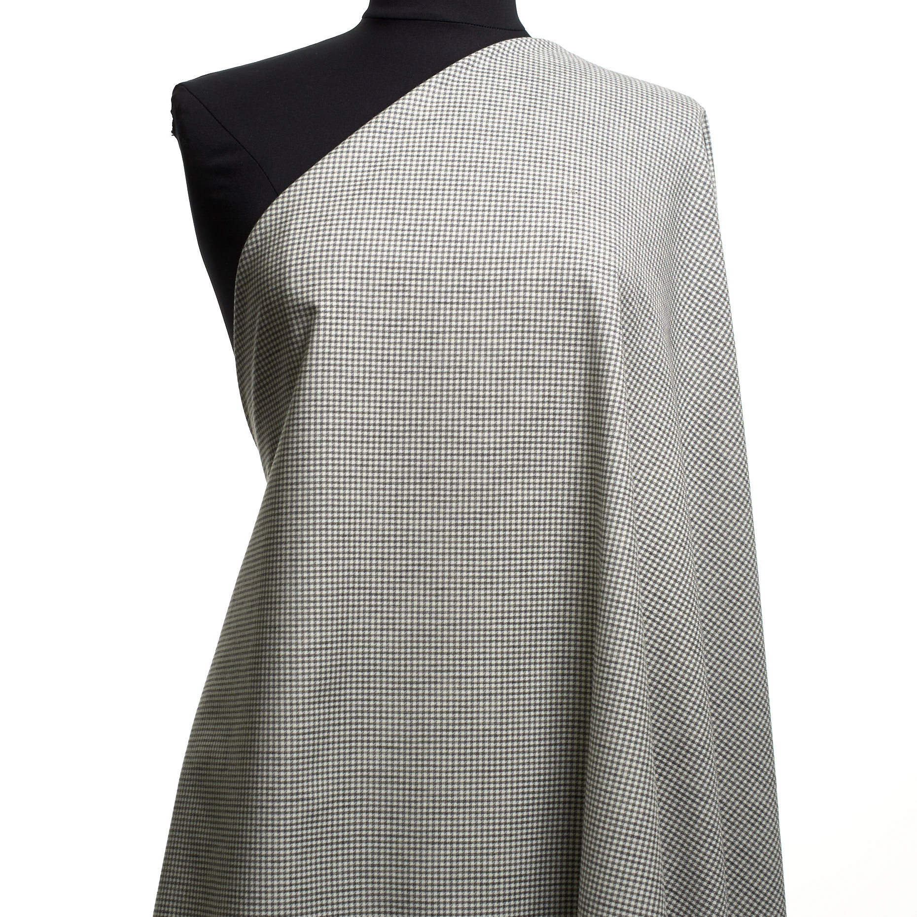VIRGIN WOOL, COTTON, PEPITA, SNOW WHITE&TITANIUM (F000045152) - Mannequin