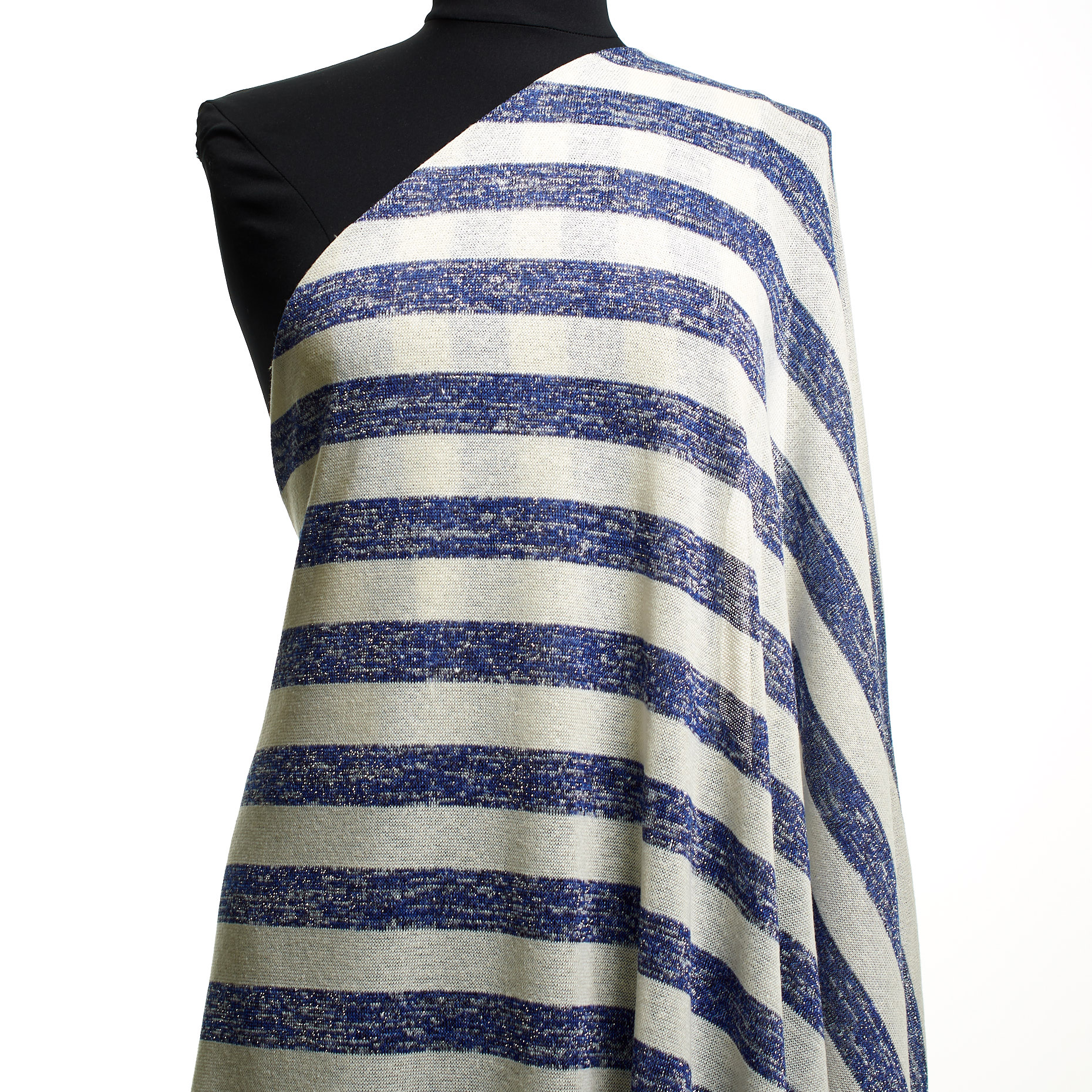 SINGLE JERSEY, COTTON, STRIPES, ATOMIC BLUE&IVORY (F000029364) - Mannequin