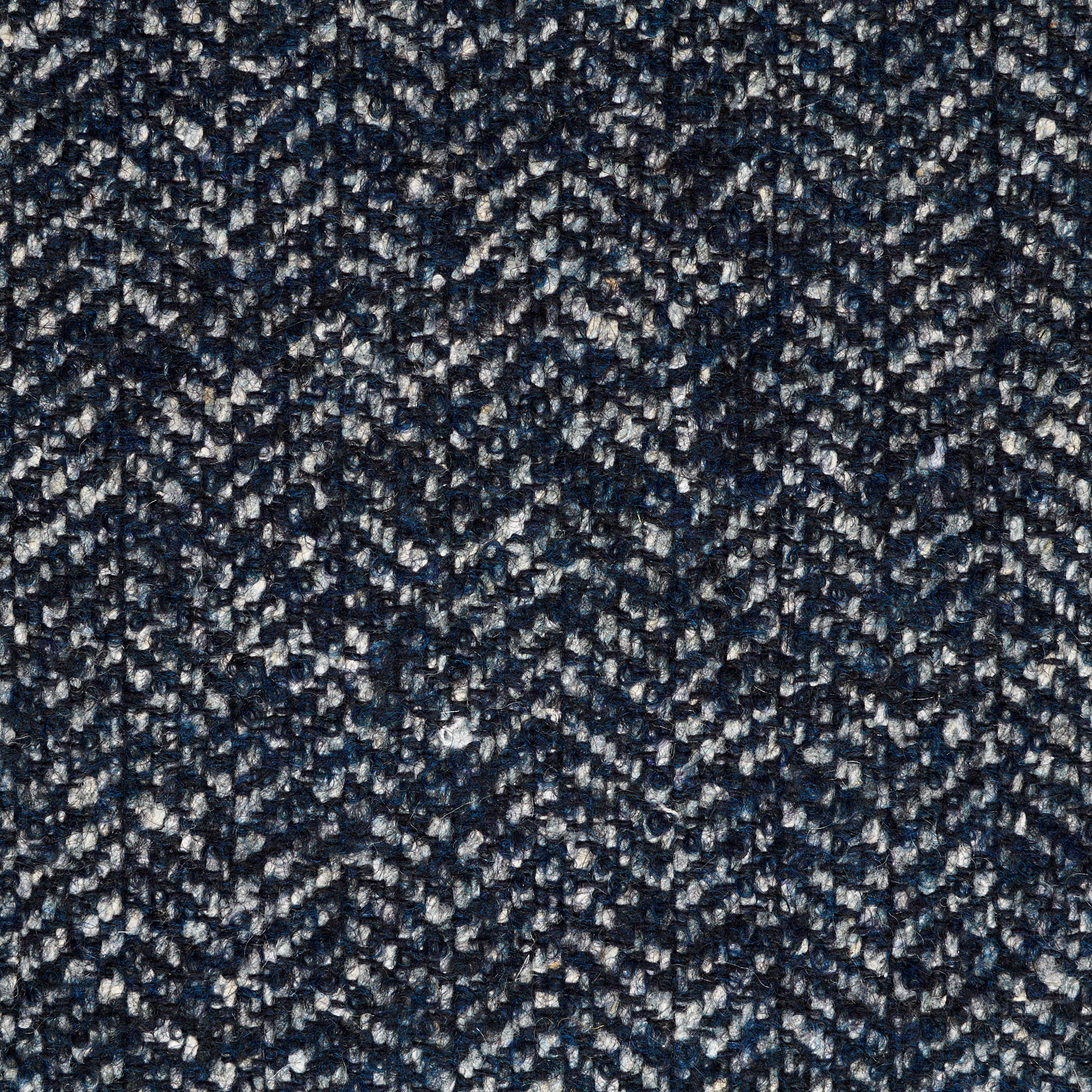 Fischgrat, Wolle Mix, Midnight Blue&Snow White (F000042222) - Gewebe