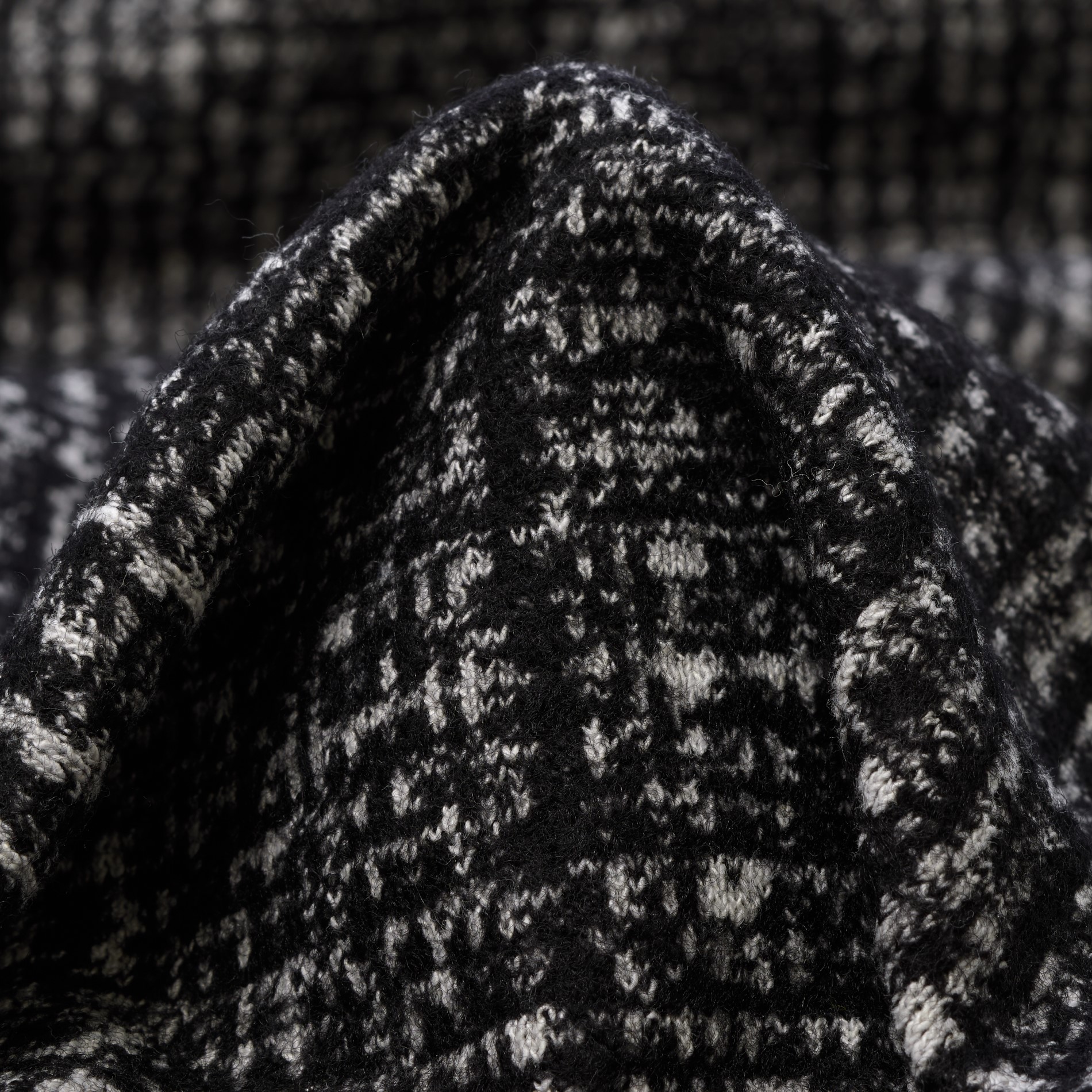 Jersey, Wolle, Glencheck, Black&Snow White (F000033063)