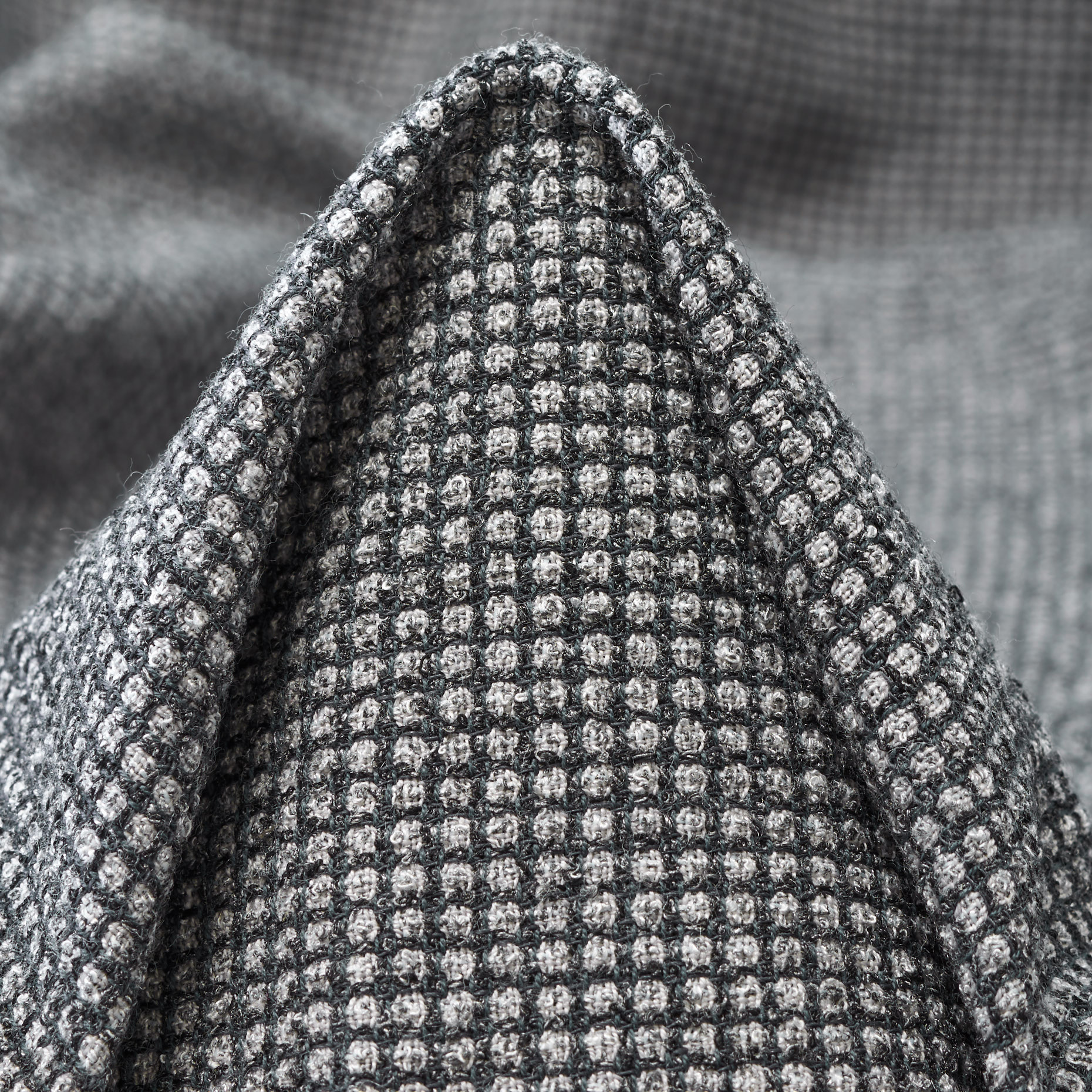 CRÊPE, WOOL BLEND, MICRO DESIGN, CHARCOAL GRAY (F000044832)