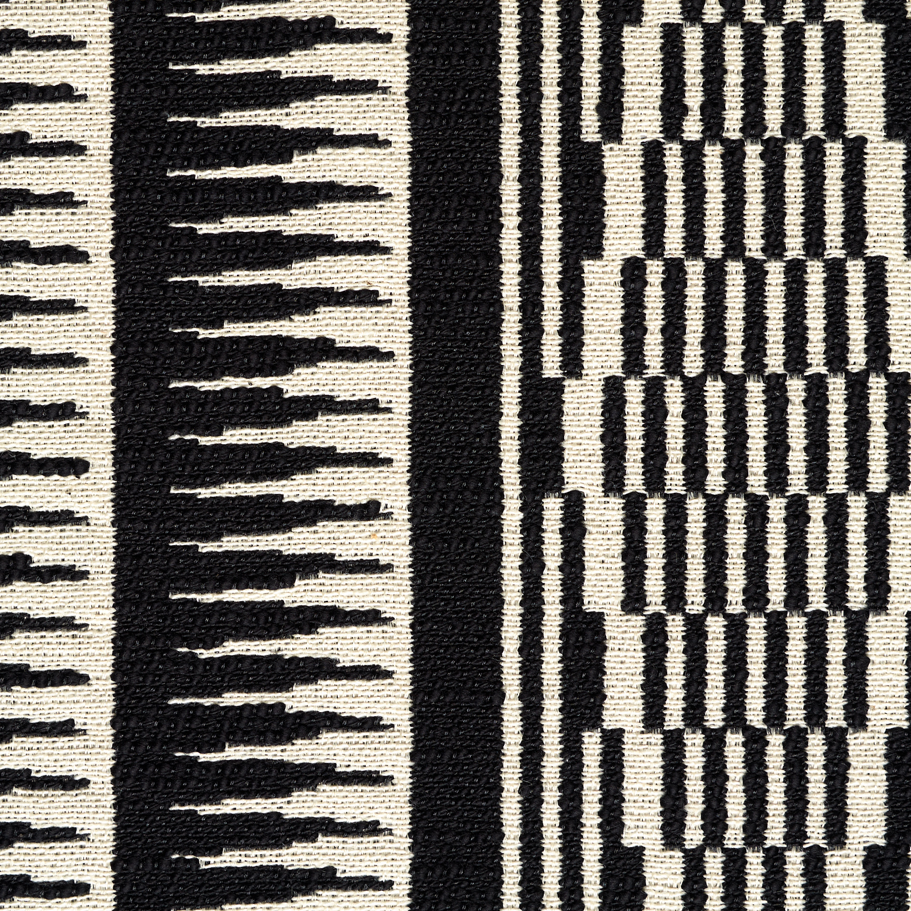 Jacquard, Baumwolle, Geometrisches Design, Vanilla Ice&Raven Black (P000004470) - Gewebe