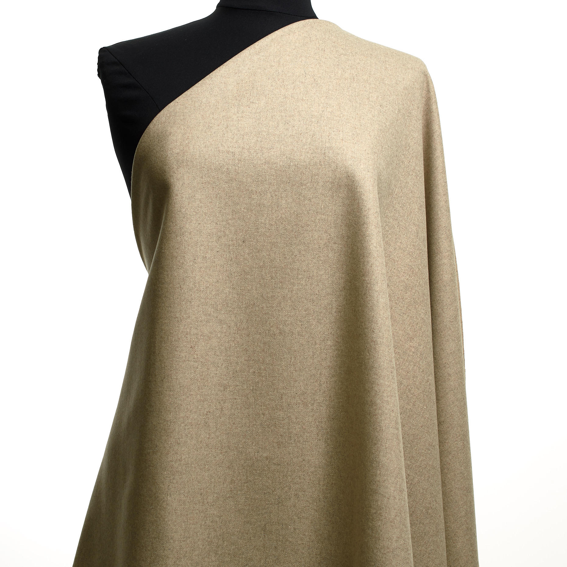 BOILED WOOL, CASHMERE BLEND, MELANGE, OYSTER GRAY (F000047959) - Mannequin