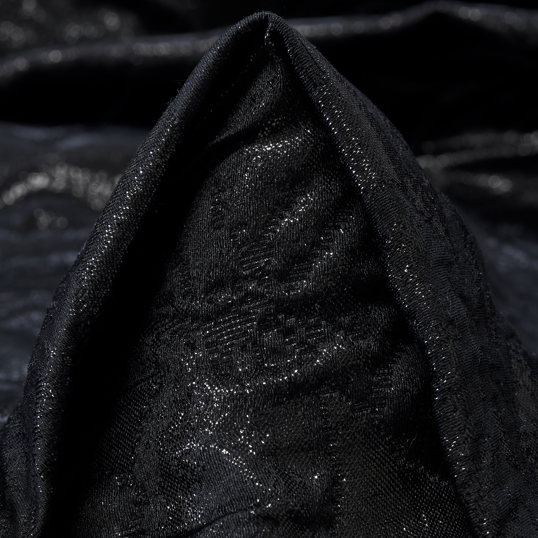Jacquard, Baumwolle Mix, Schimmernd, Jet Black (F000030753)