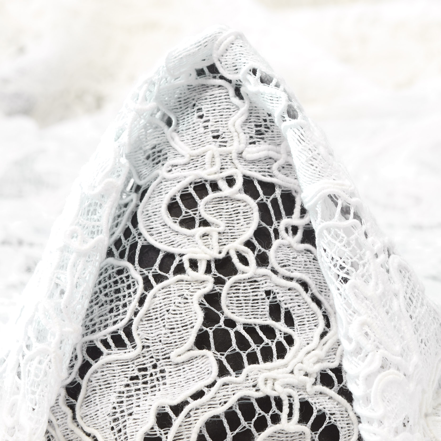 Koronka, Wiskoza, Kwiatowy, Brilliant White (B0000073)