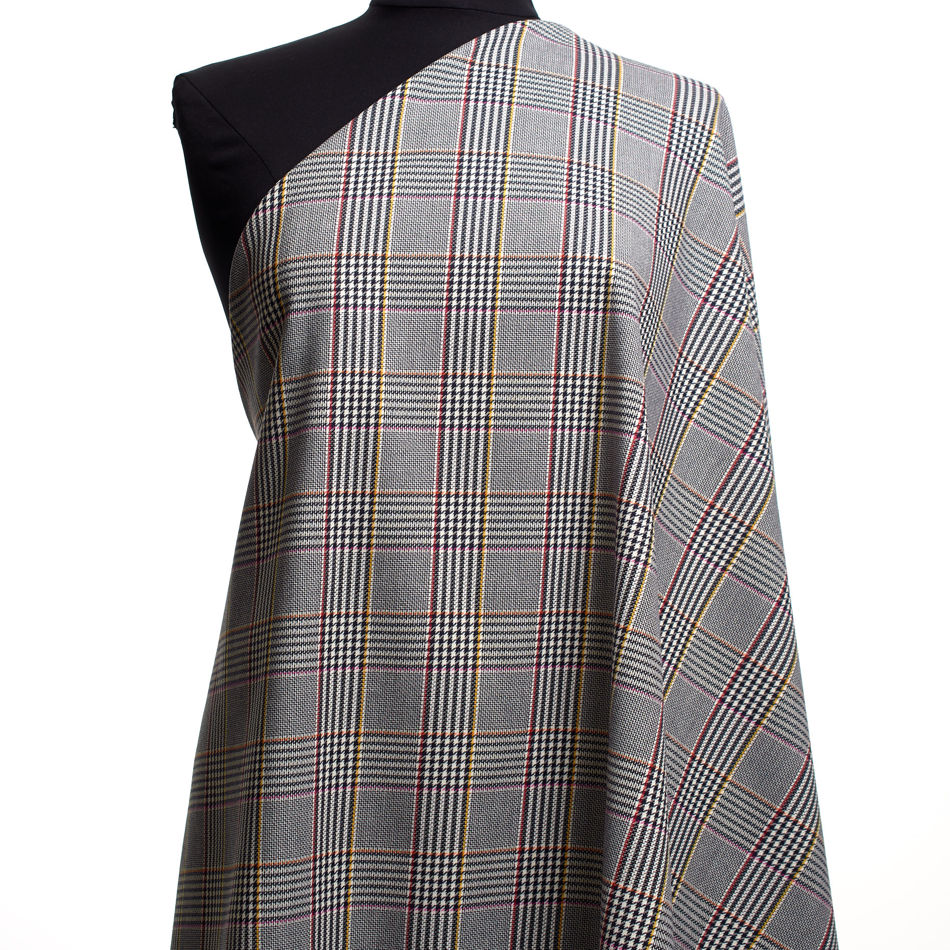 Baumwolle Viskose, Elastik, Karo, Kit&Raven Black (F000043920) - Schaufensterpuppe