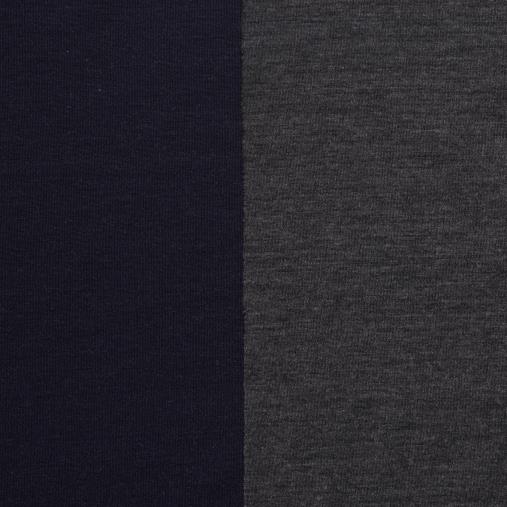 Двойной, Джерси, Midnight Blue&Carbon (F000030968) - Ткань