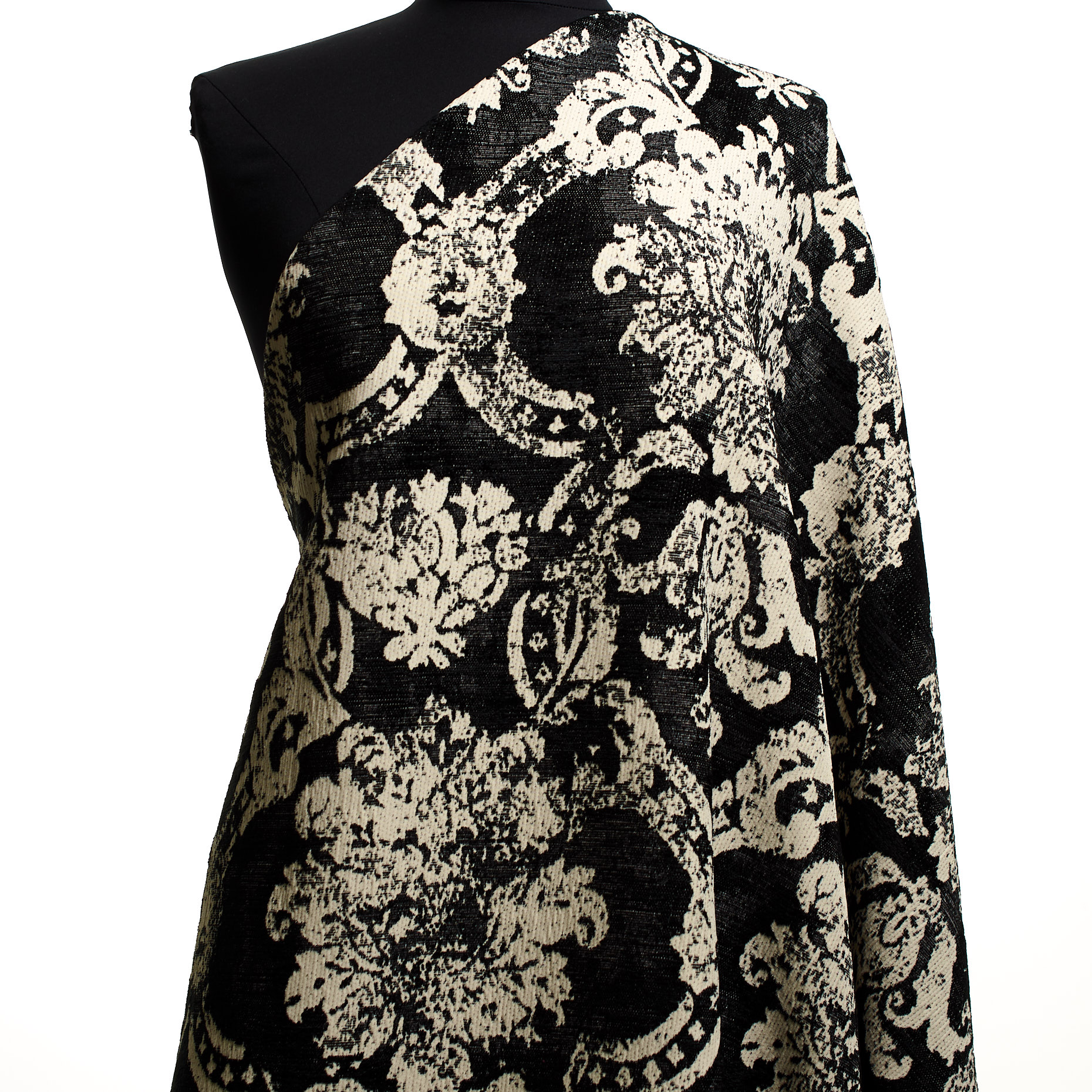 Jacquard, Floreale, Antique White&Raven Black (P000002870) - Manichino