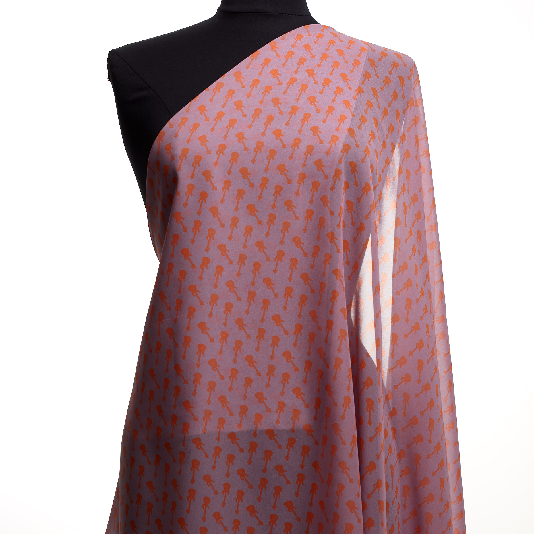 Chifón, Seda, Lavender Fog&Papaya (F000043651) - Maniquí