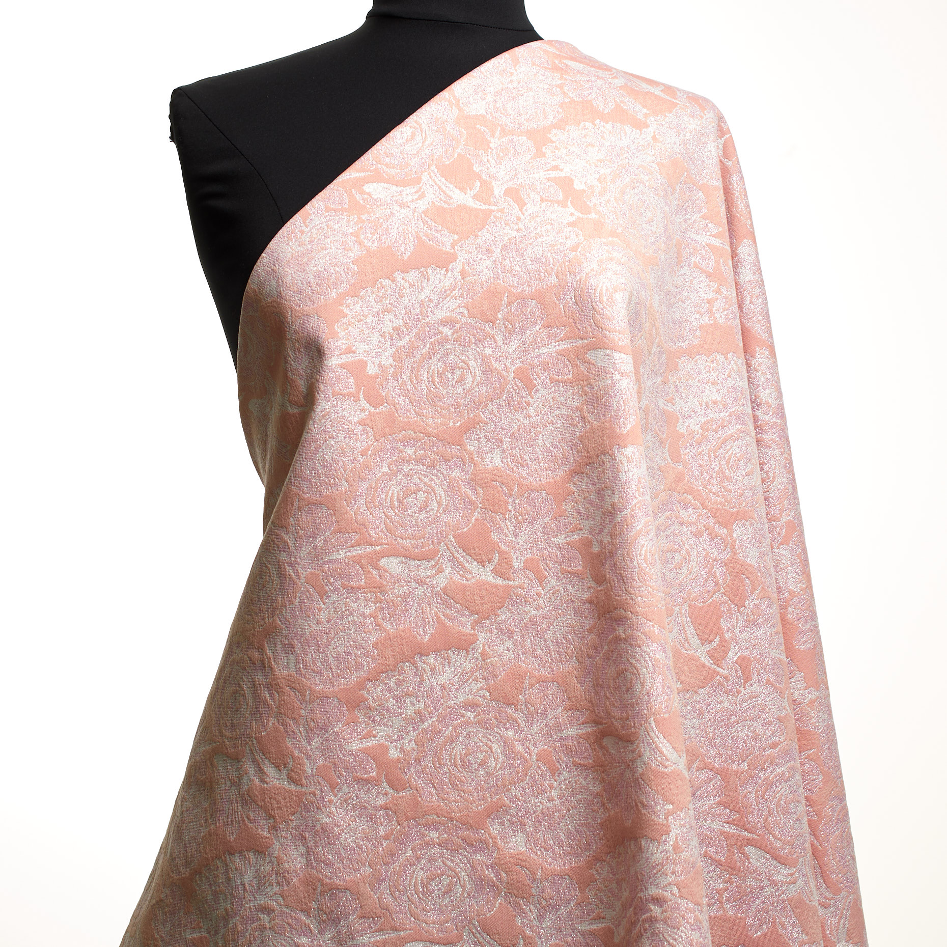 Żakard, Bawełna, Lurex, Pale Blush&Silver (P000003180) - Manekin