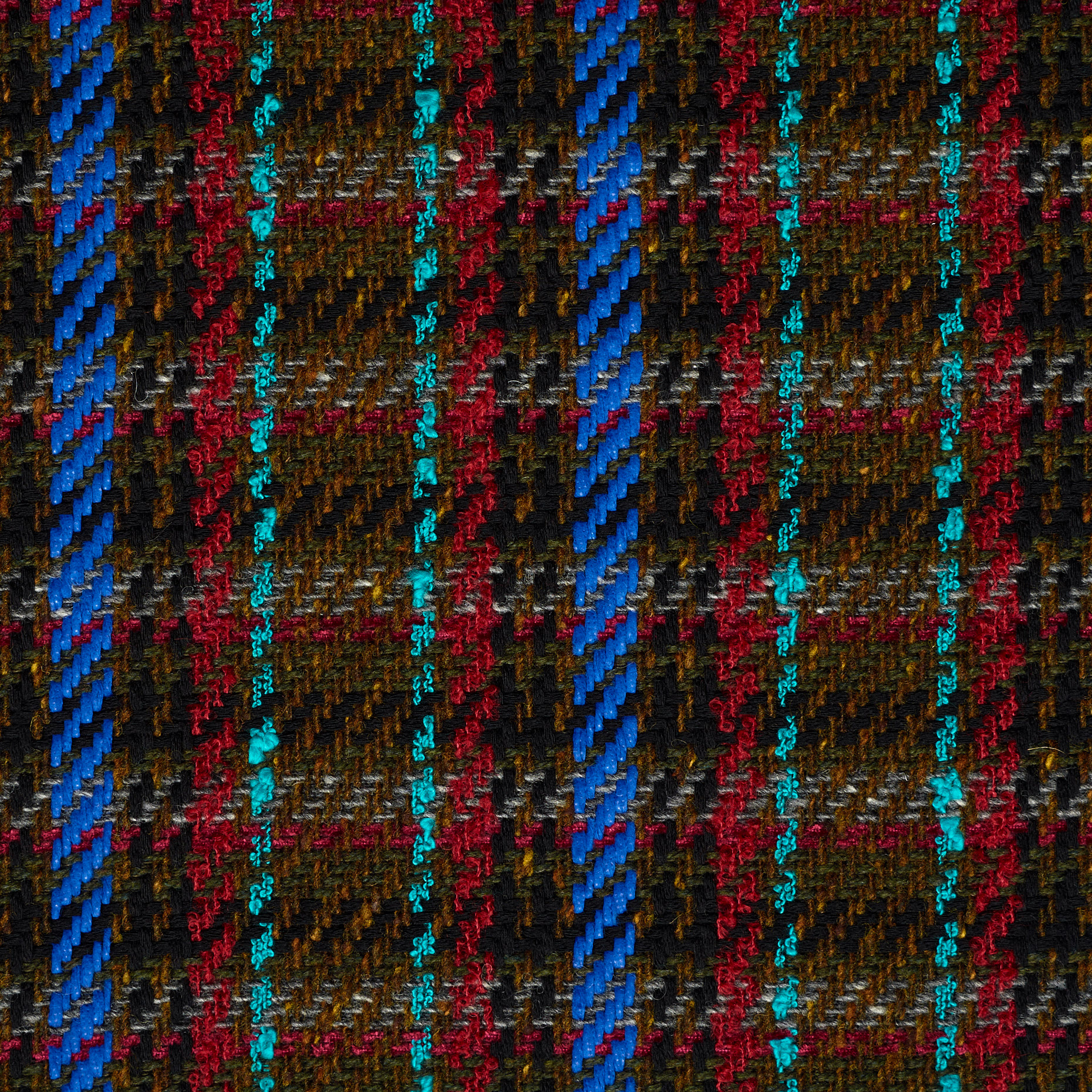 CHANEL, COTTON, CHECK, CHOCOLATE BROWN&STRONG BLUE (F000037566) - Texture