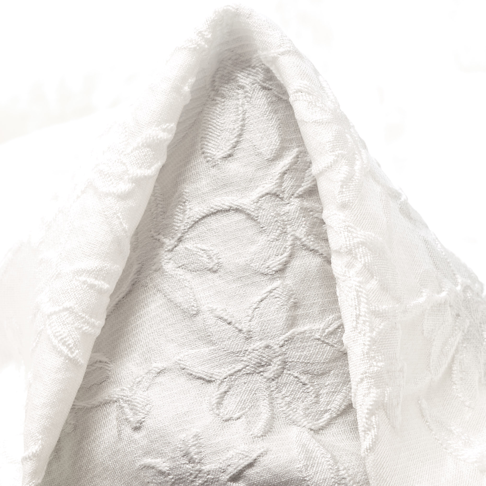 JACQUARD, TONE ON TONE, FLORAL, BRILLIANT WHITE