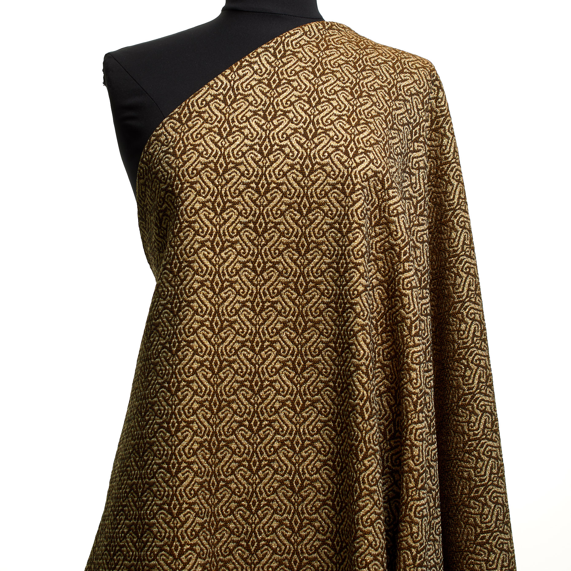 JACQUARD, COTTON, LUREX, GILDED BEIGE&COCOA (P000003280) - Mannequin