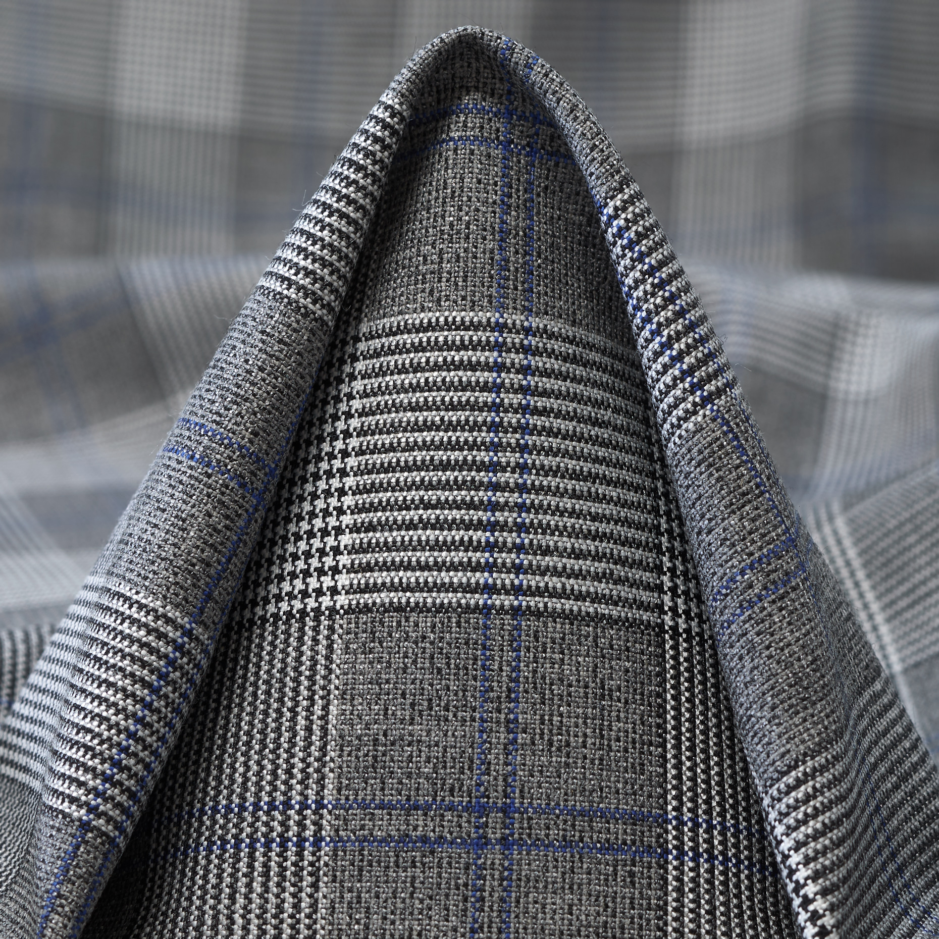 Тонкая Шерсть, Вискоза Смесовая, Клетка, Skipper Blue&Chocolate Brown (F000047597)