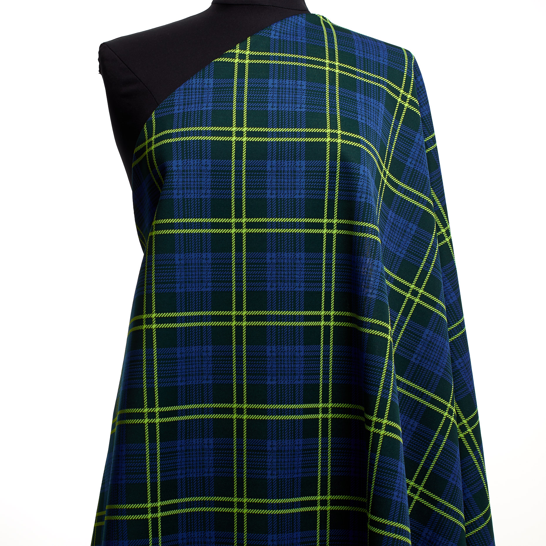 Jacquard, Jersey, Quadro, Lapis Blue&Neon Yellow (F000043877) - Manichino