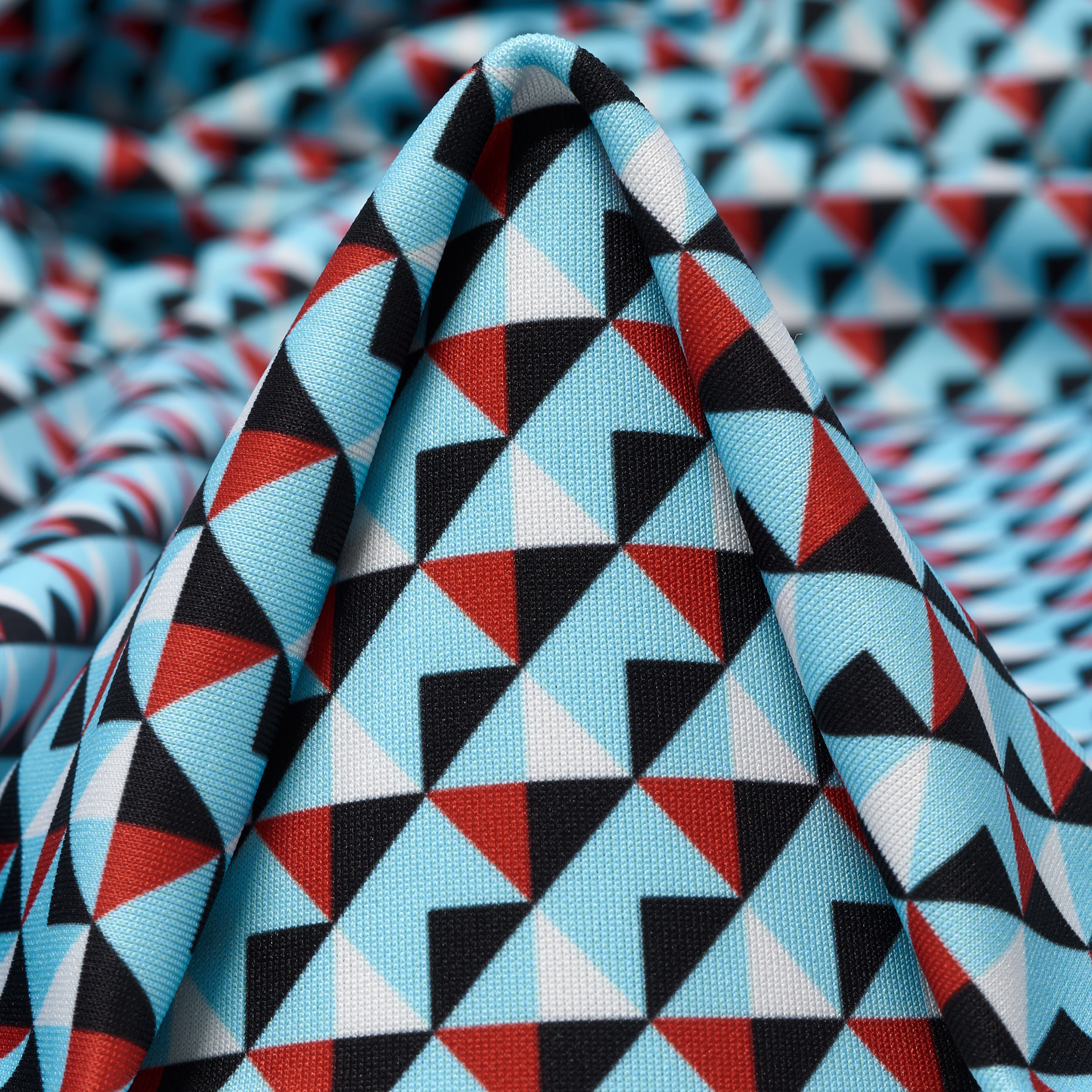 Techno Jersey, Stampato, Alta Elasticità, Corydalis Blue&Raven Black (F000046265)