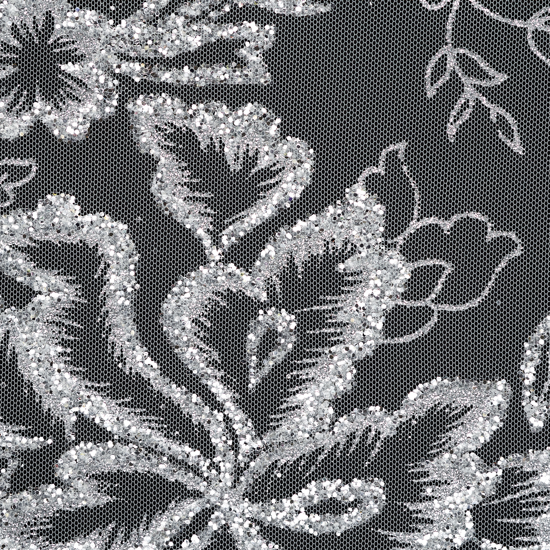 Tüll, Schimmernd, Metallic, Brilliant White&Silver (F000047187) - Gewebe