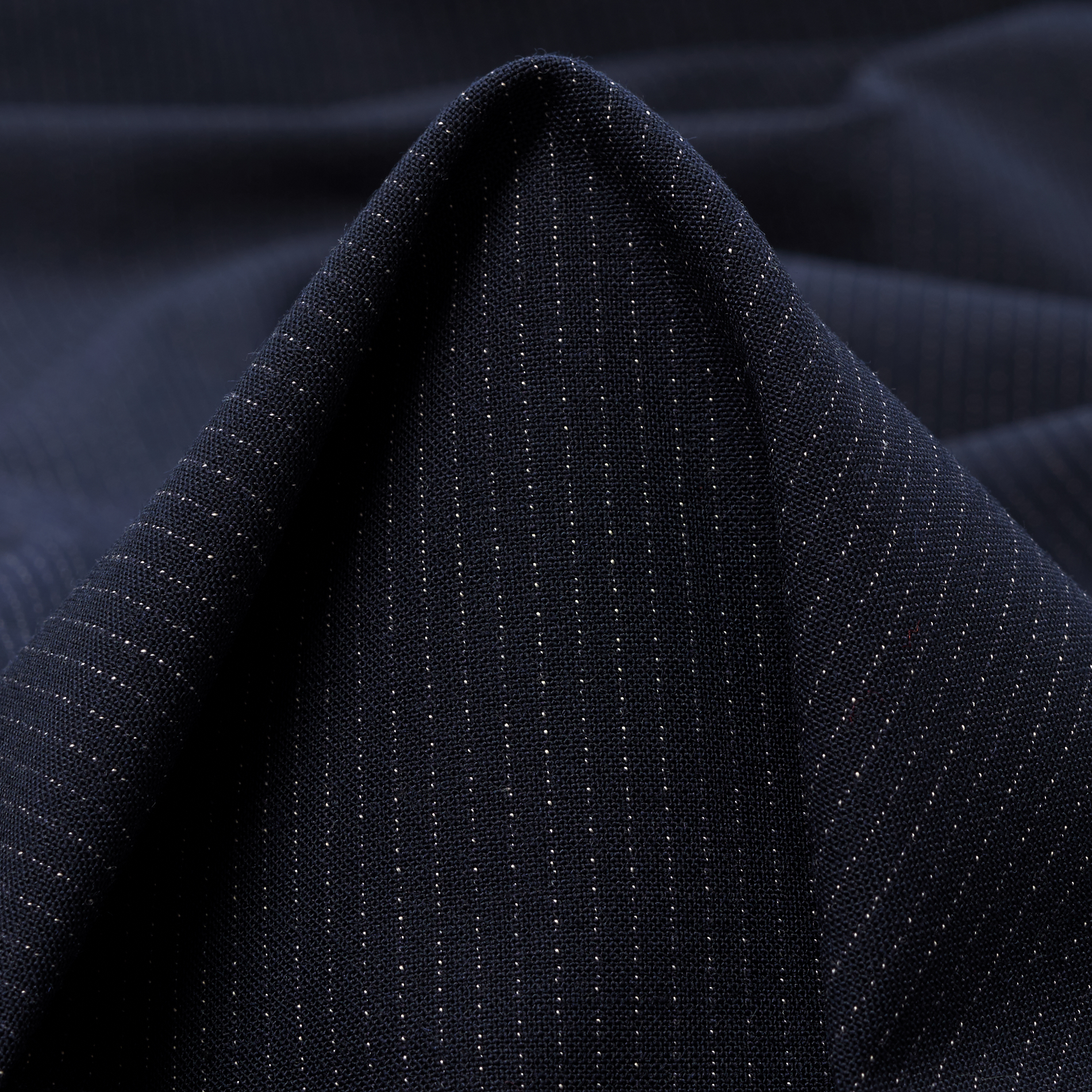 WOOL BLEND, STRIPES, MELANGE, MIDNIGHT BLUE (F000035294)