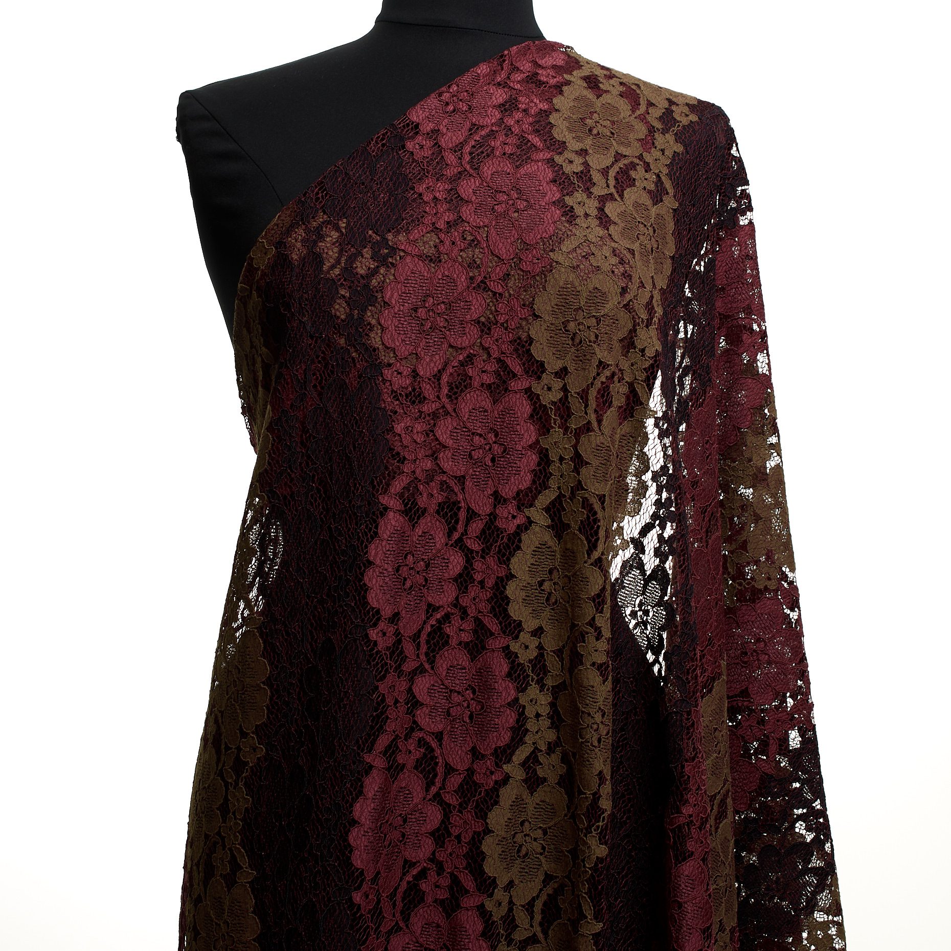 LACE, COTTON BLEND, BRICK RED&RAVEN BLACK (F000027946) - Mannequin