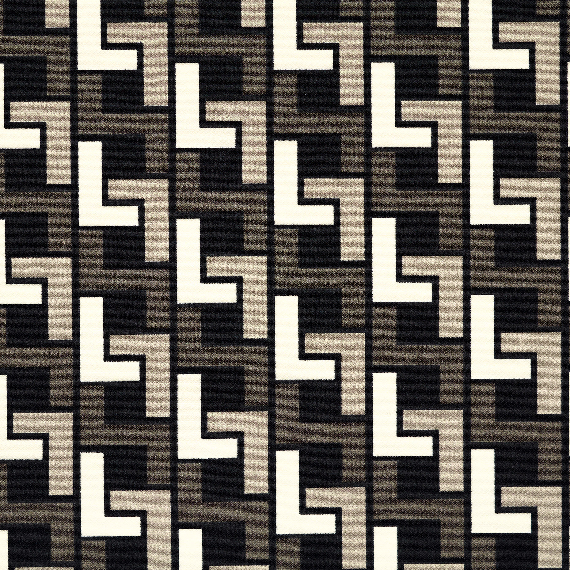 Techno Jersey, Imprimé, Haute Elasticité, Bone White&Raven Black (T0000506) - Tissage