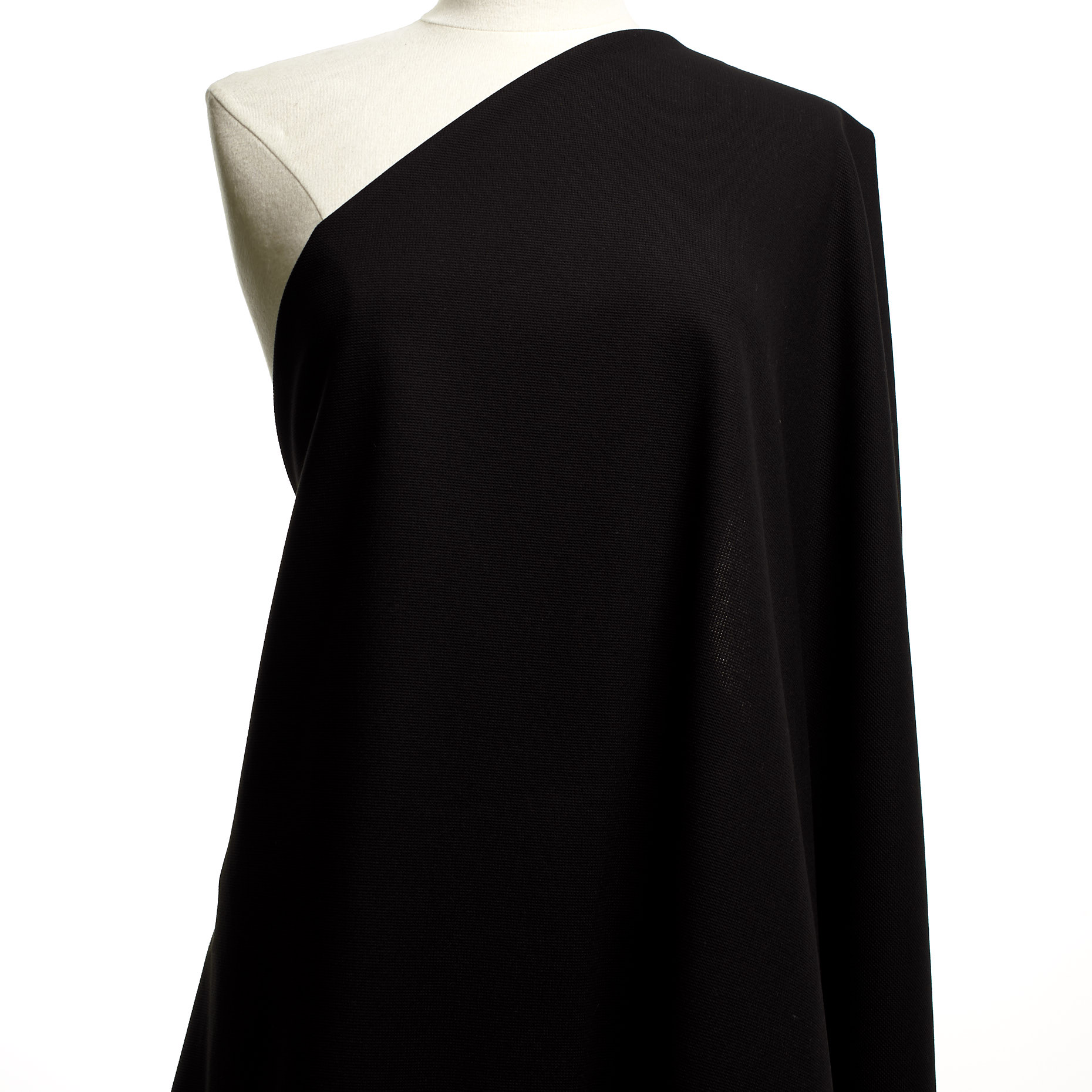 Трикотаж, Пунто Милано, Хлопок, Raven Black (F000043890) - Манекен