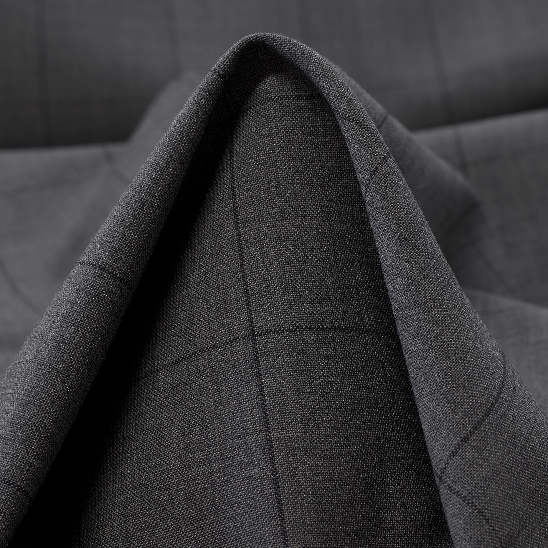 FINE WOOL, ELASTIC, CHECK, ASPHALT