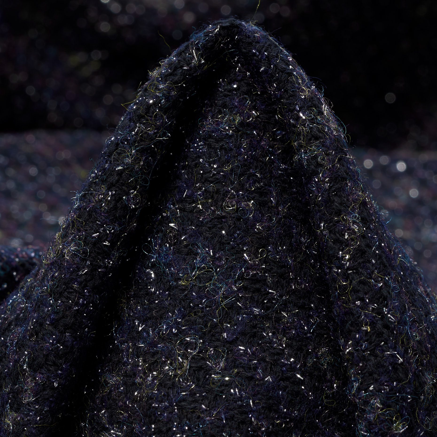 JERSEY, COTTON, LUREX, JET BLACK&SILVER (F000036598)