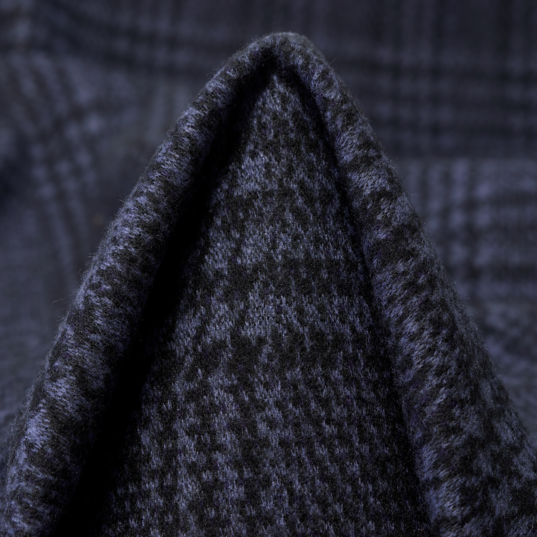 JERSEY, VISCOSE, CHECK, BLUE INDIGO&RAVEN BLACK (F000048137)