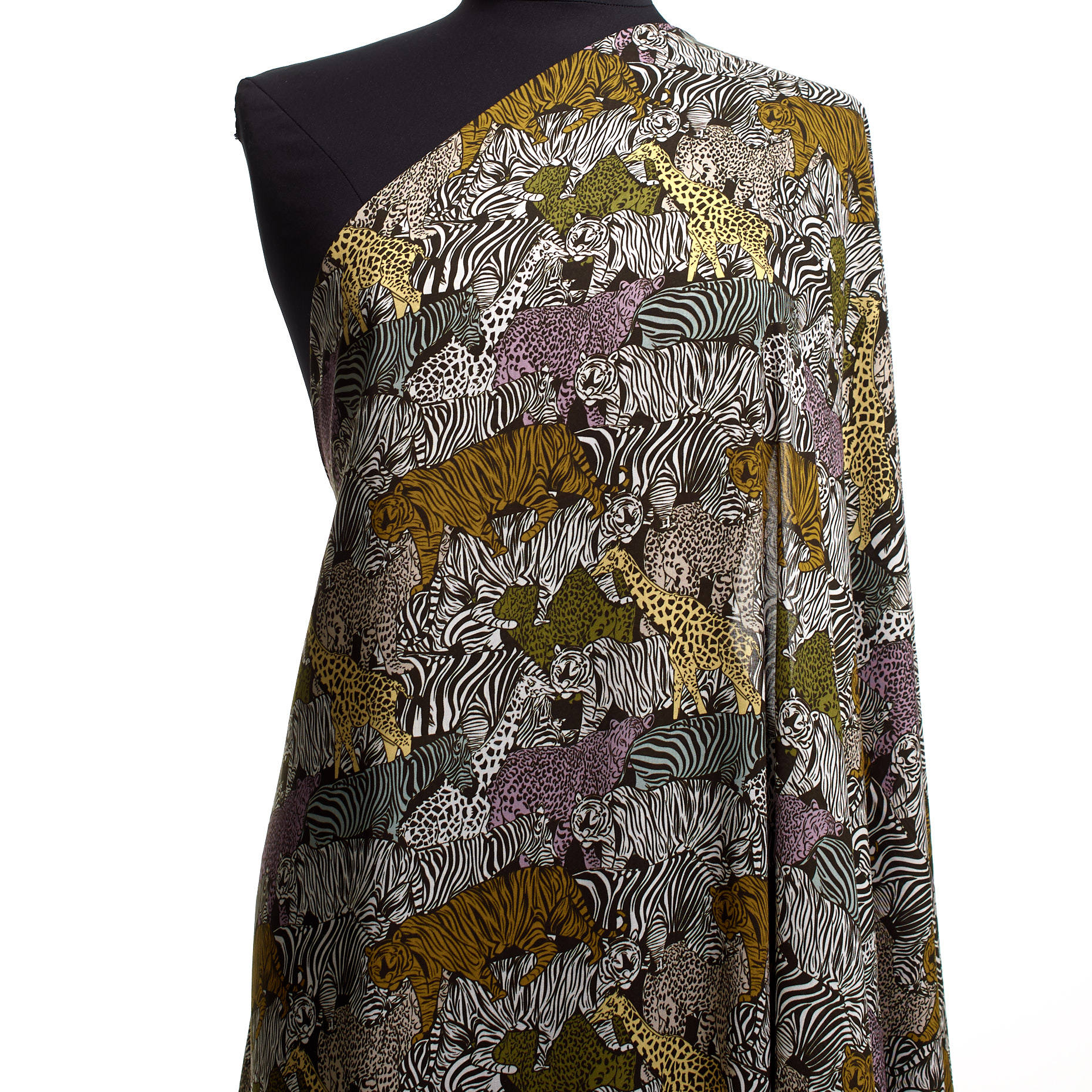 Viscose, Imprimé, Animalier, Inca Gold&Tobacco Brown (F000041260) - Mannequin