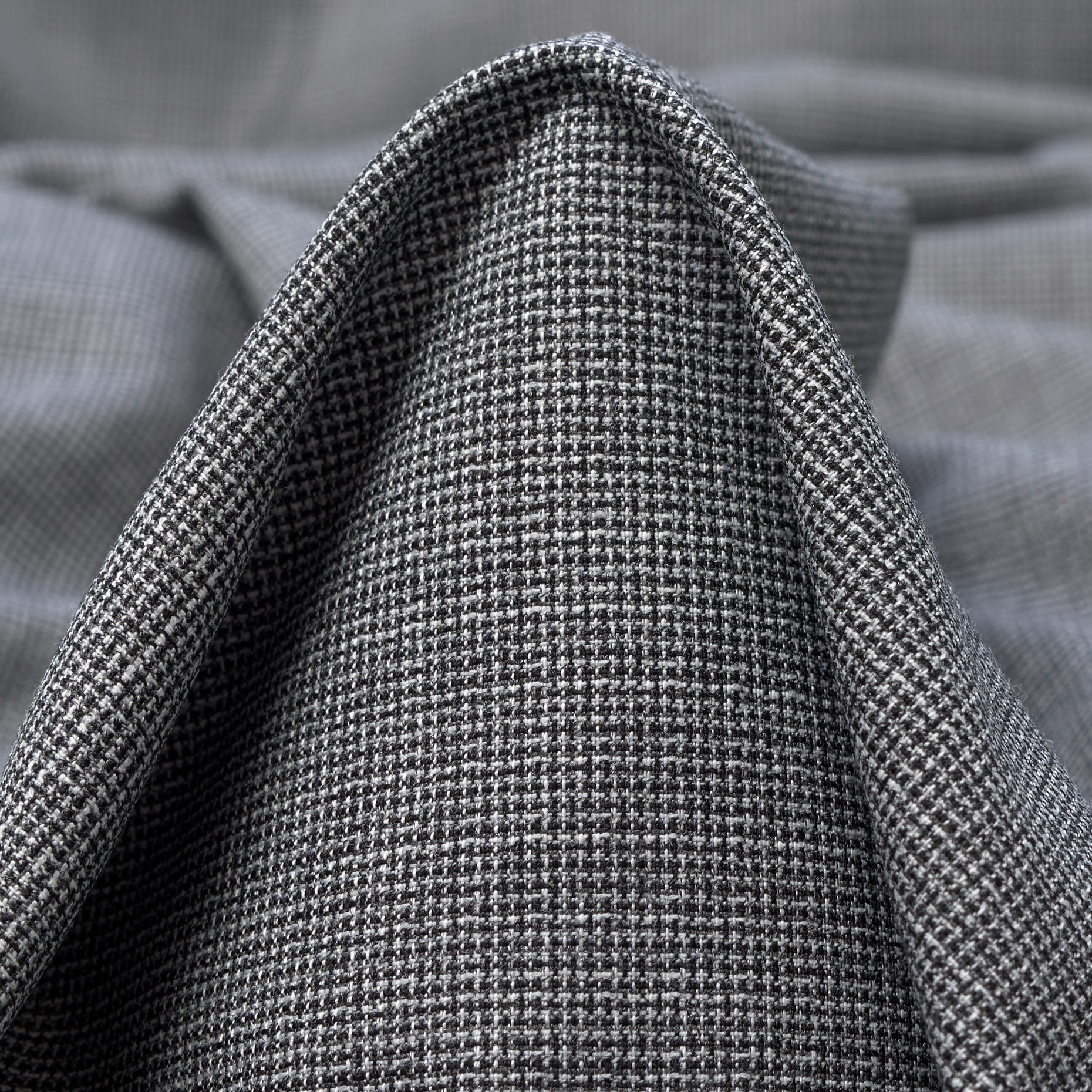 WOOL BLEND, ELASTIC, MICRO DESIGN, STEEL GRAY (F000037859)