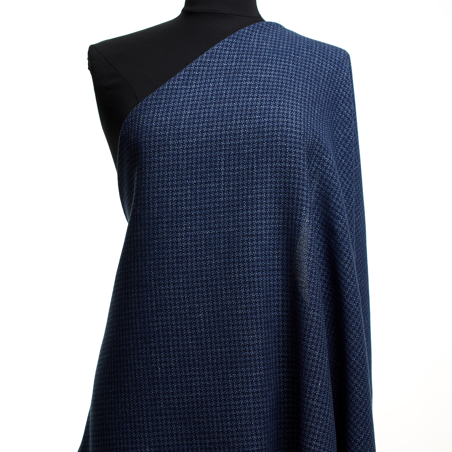 VIRGIN WOOL, LINEN, MICRO DESIGN, TRUE NAVY (F000044729) - Mannequin