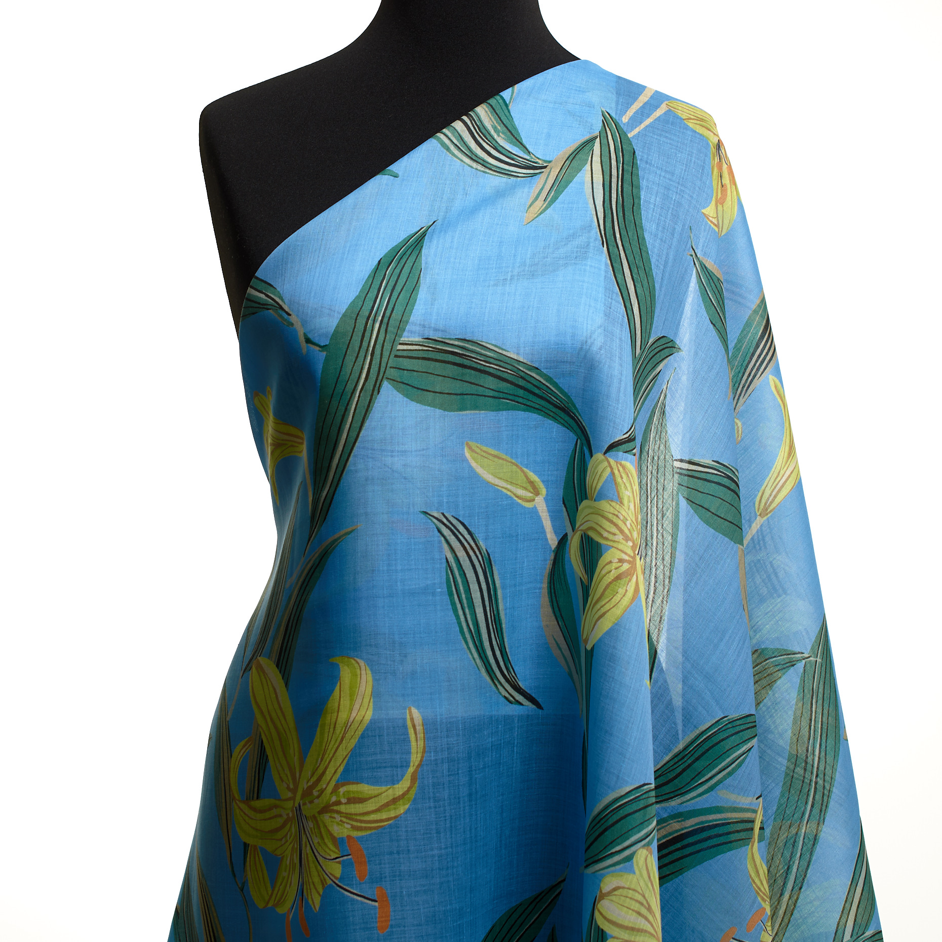 Ramie, Bedruckt, Floral, Dutch Canal&Tender Yellow (F000049173) - Schaufensterpuppe