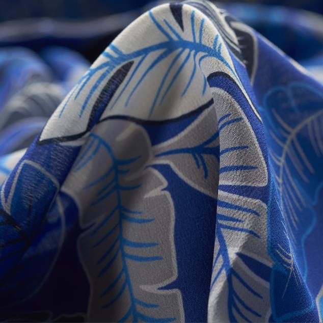SILK, CRÊPE DE CHINE, PRINTED, LAPIS BLUE (F000029258)