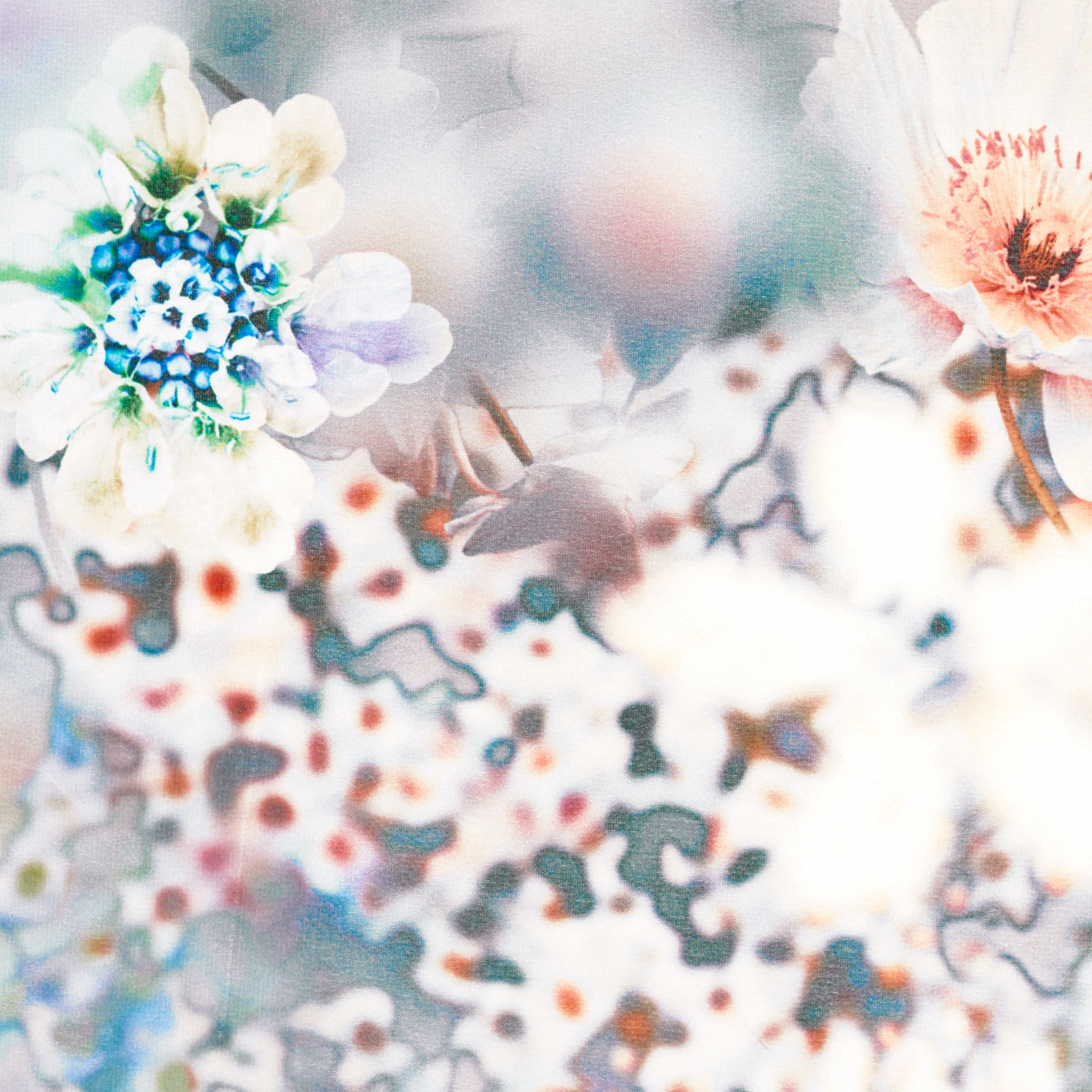 Voile, Stampato, Smoke Blue&Ivory (F000033451) - Trama