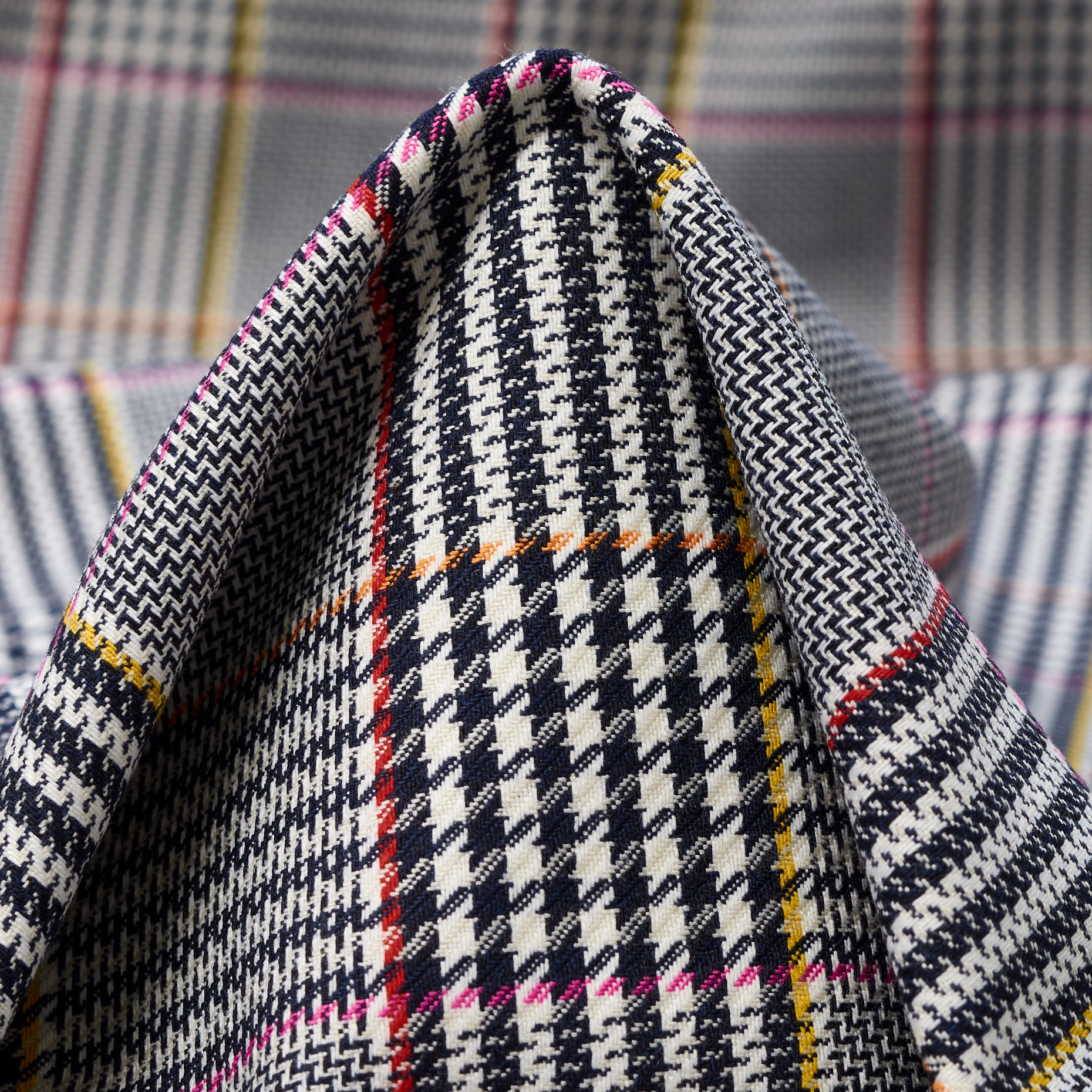 Algodón Viscosa, Elástico, Cuadro, Kit&Raven Black