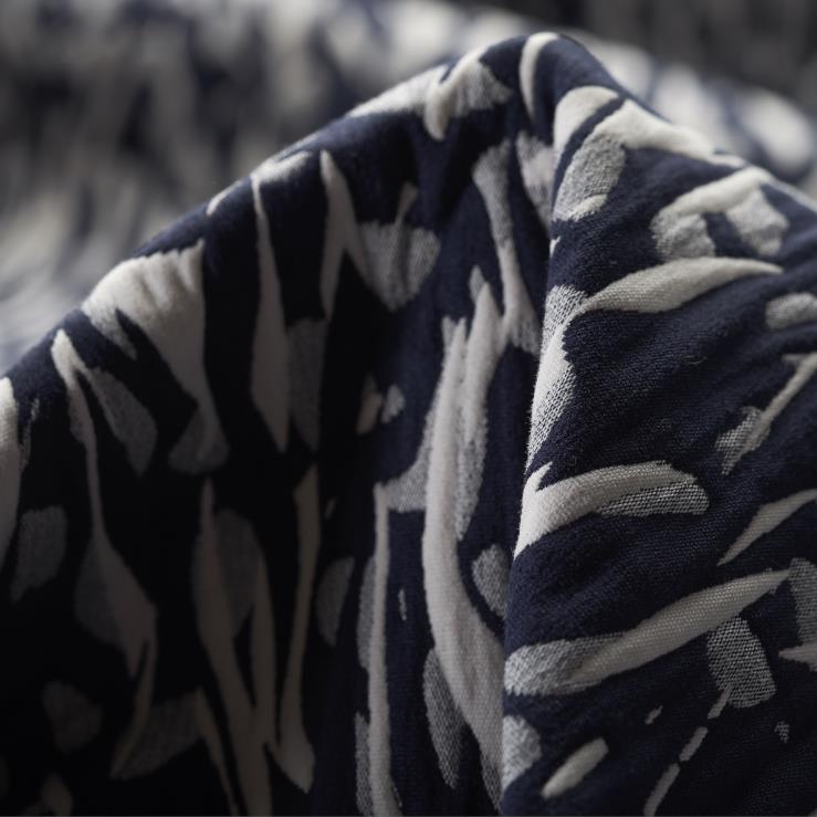 Jacquard Double, Cotone, Stretch, Midnight Blue&Ivory