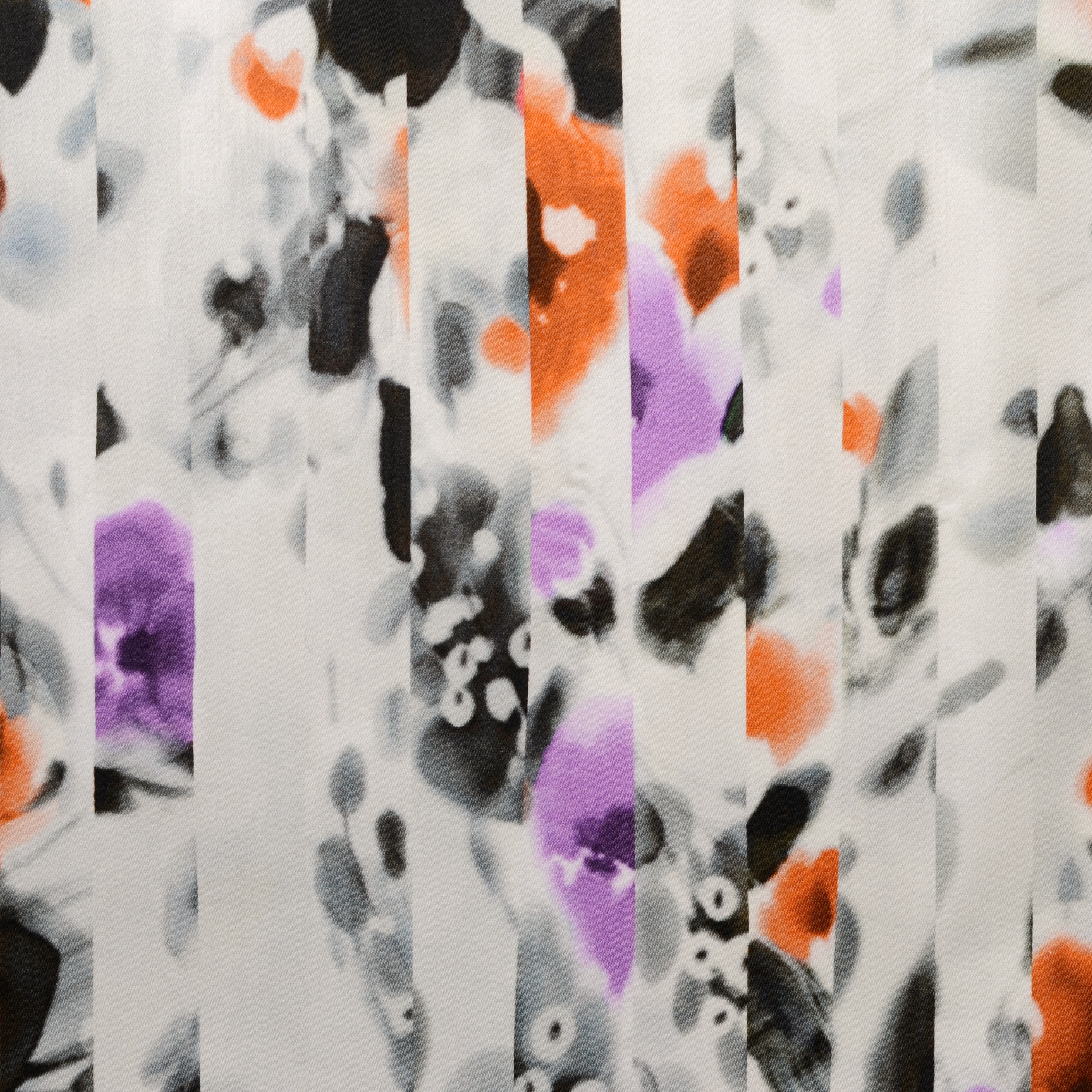 SATIN, COTTON ELASTIC, PRINTED, MANDARIN&LILAC (F000017707) - Texture