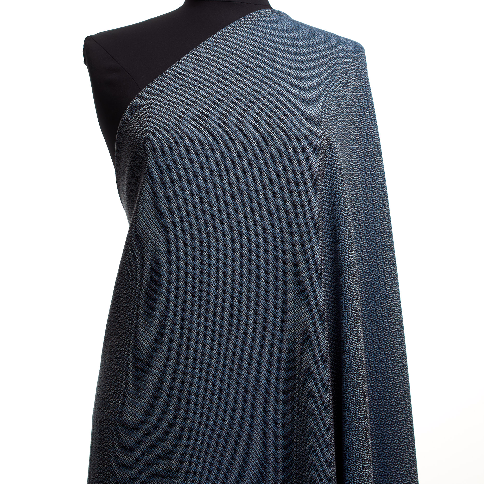 VIRGIN WOOL, MICRO DESIGN, BEL AIR BLUE&COGNAC (F000042491) - Mannequin