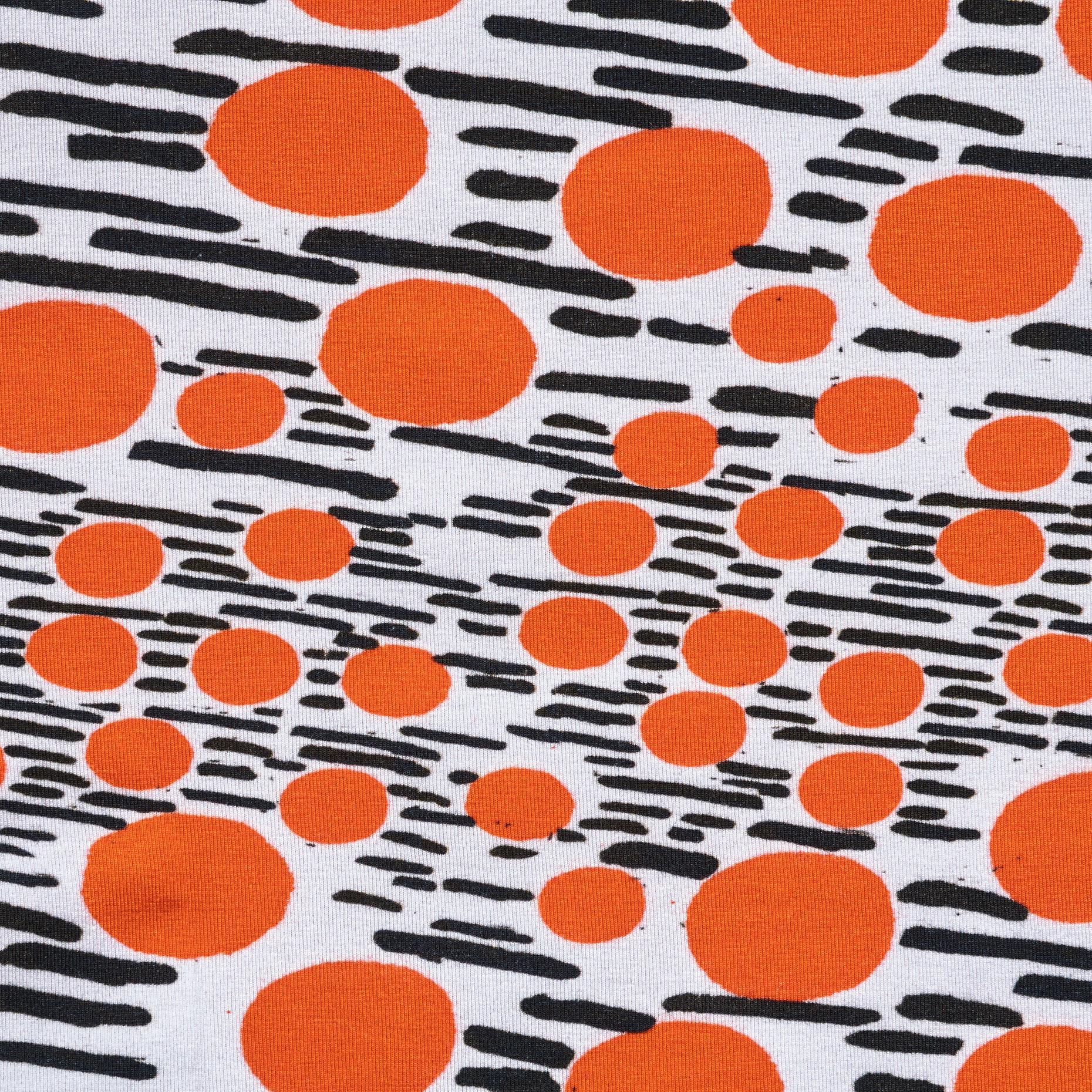 SINGLE JERSEY, COTTON, DOTS, RED ORANGE (F000031883) - Texture