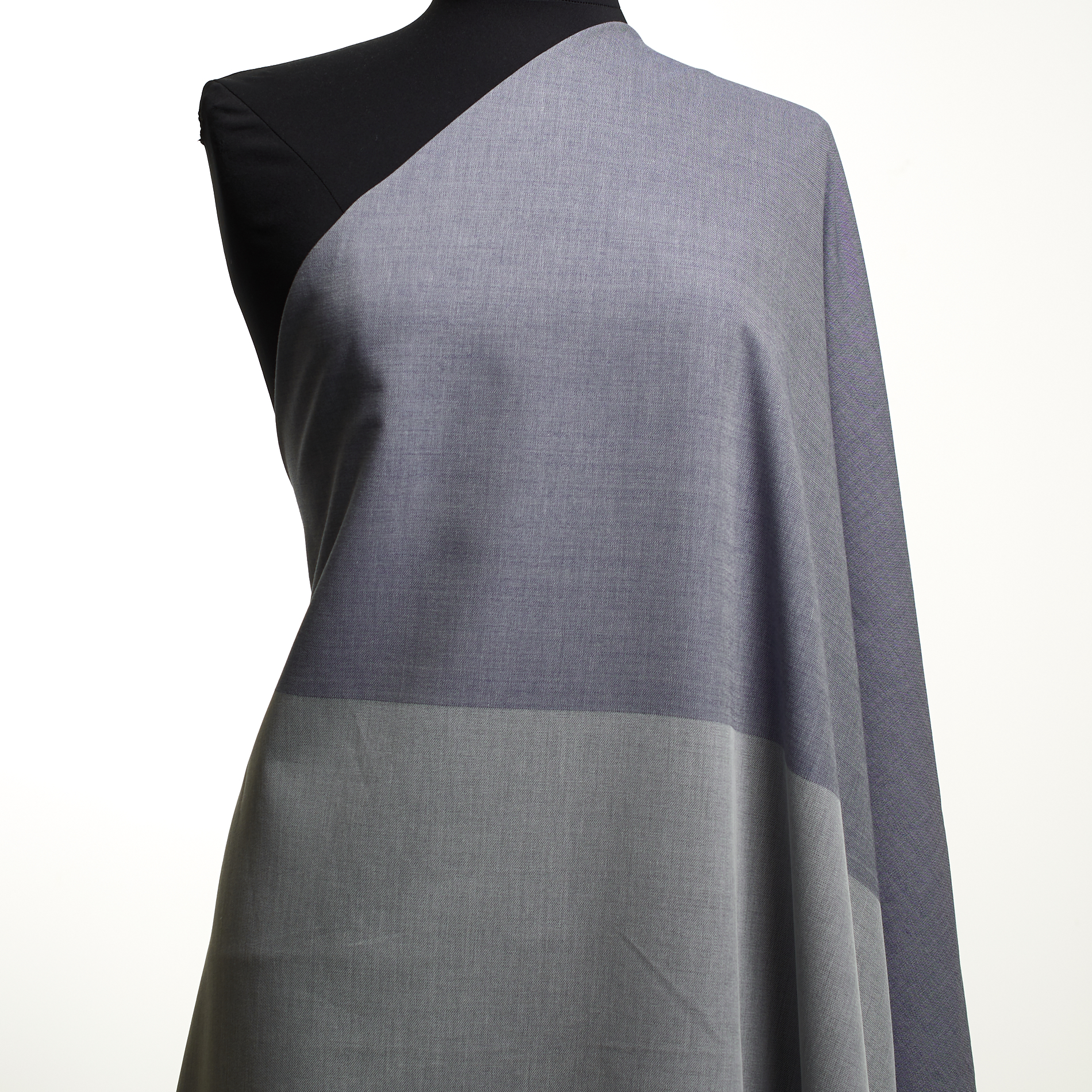 COOL WOOL, COTTON, BLOCK STRIPES, DUSTY BLUE (F000030052) - Mannequin