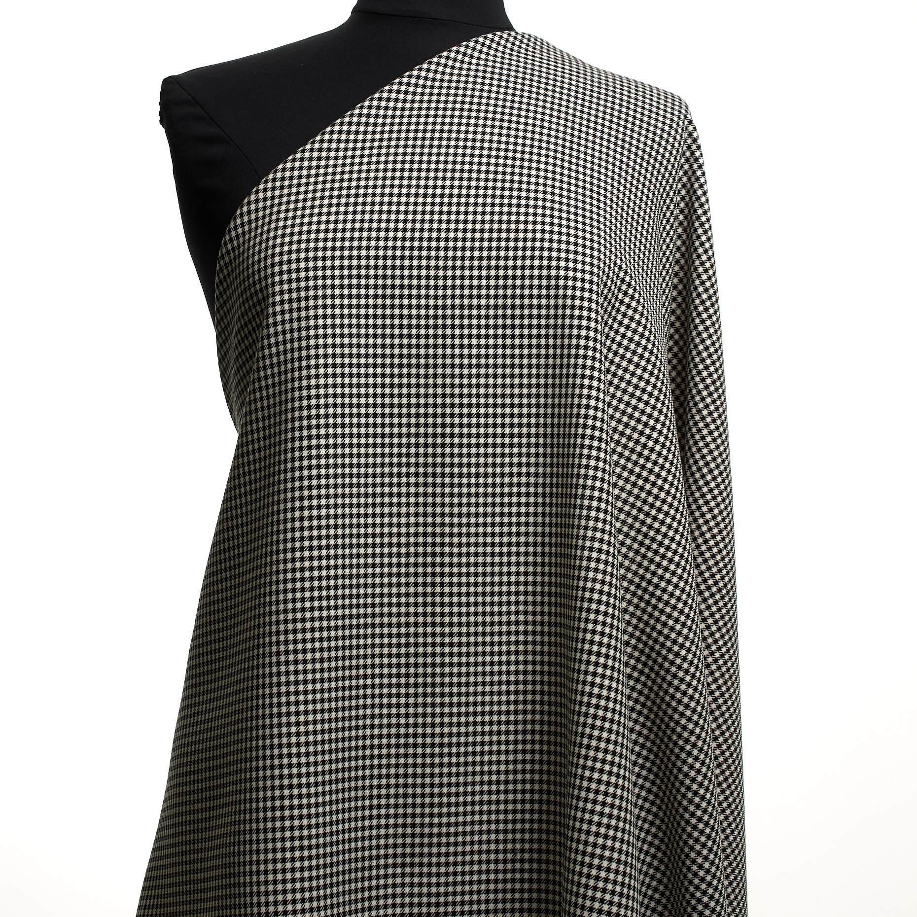 WOOL, VISCOSE BLEND, MICRO DESIGN, ANTIQUE WHITE&RAVEN BLACK (F000047800) - Mannequin