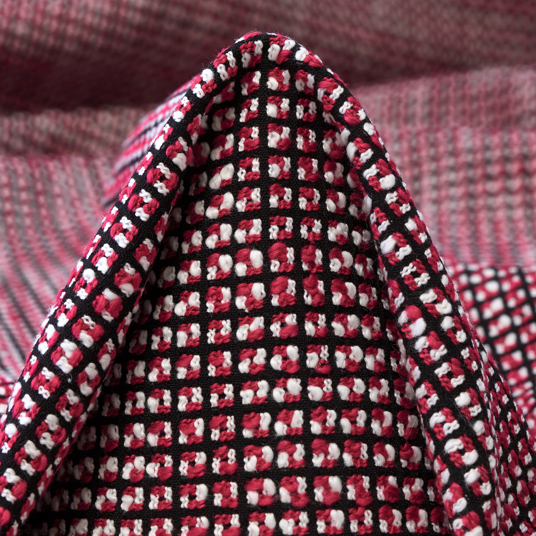 COTTON, MICRO DESIGN, ELASTIC, BRILLIANT WHITE&SAVVY RED (F000027119)