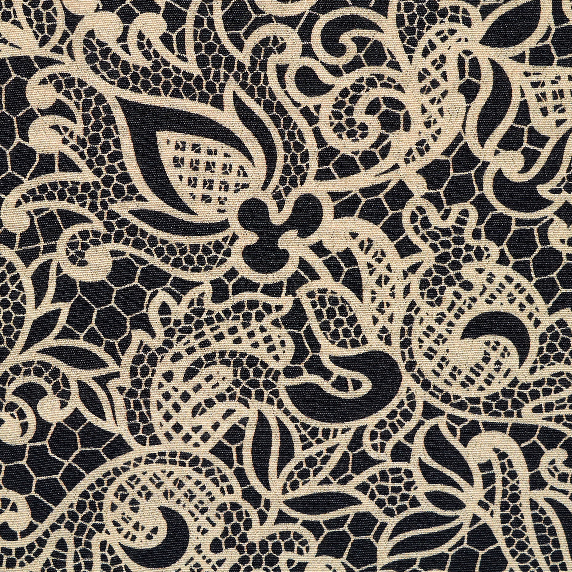 CRÊPE, VISCOSE, PRINTED, RAVEN BLACK&BROWN RICE (F000042330) - Texture
