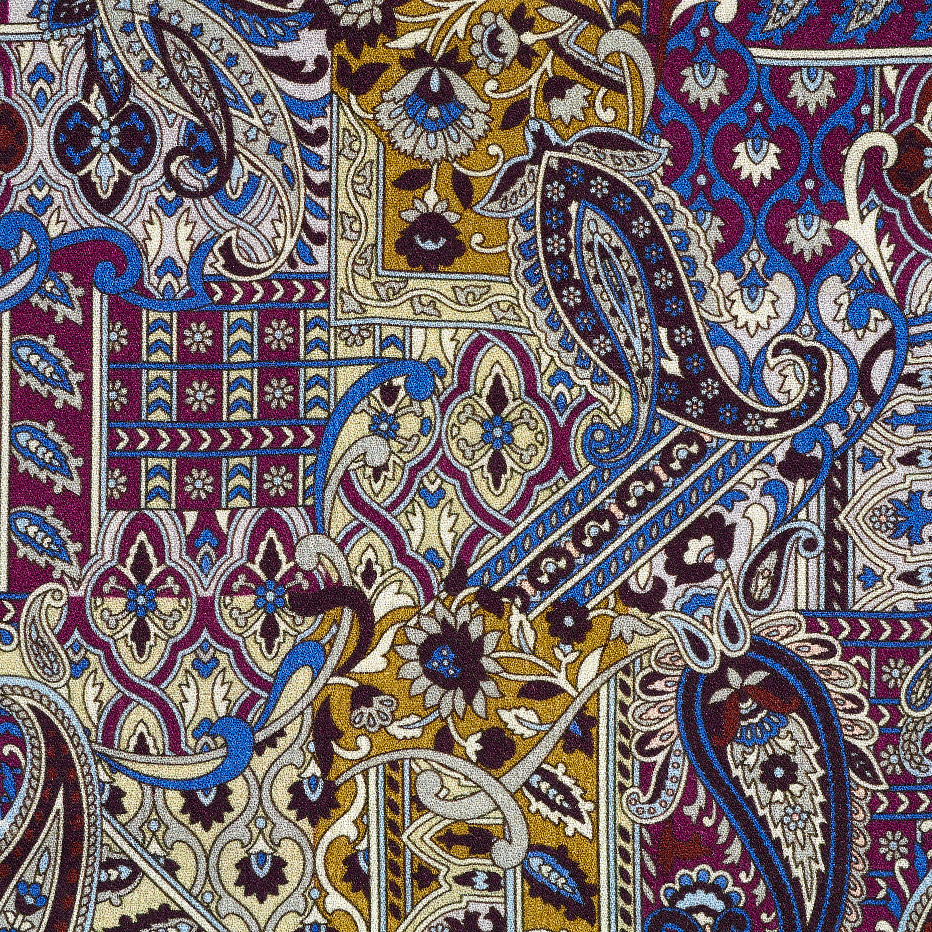 CRÊPE, VISCOSE, PRINTED, MUSTARD (F000041486) - Texture